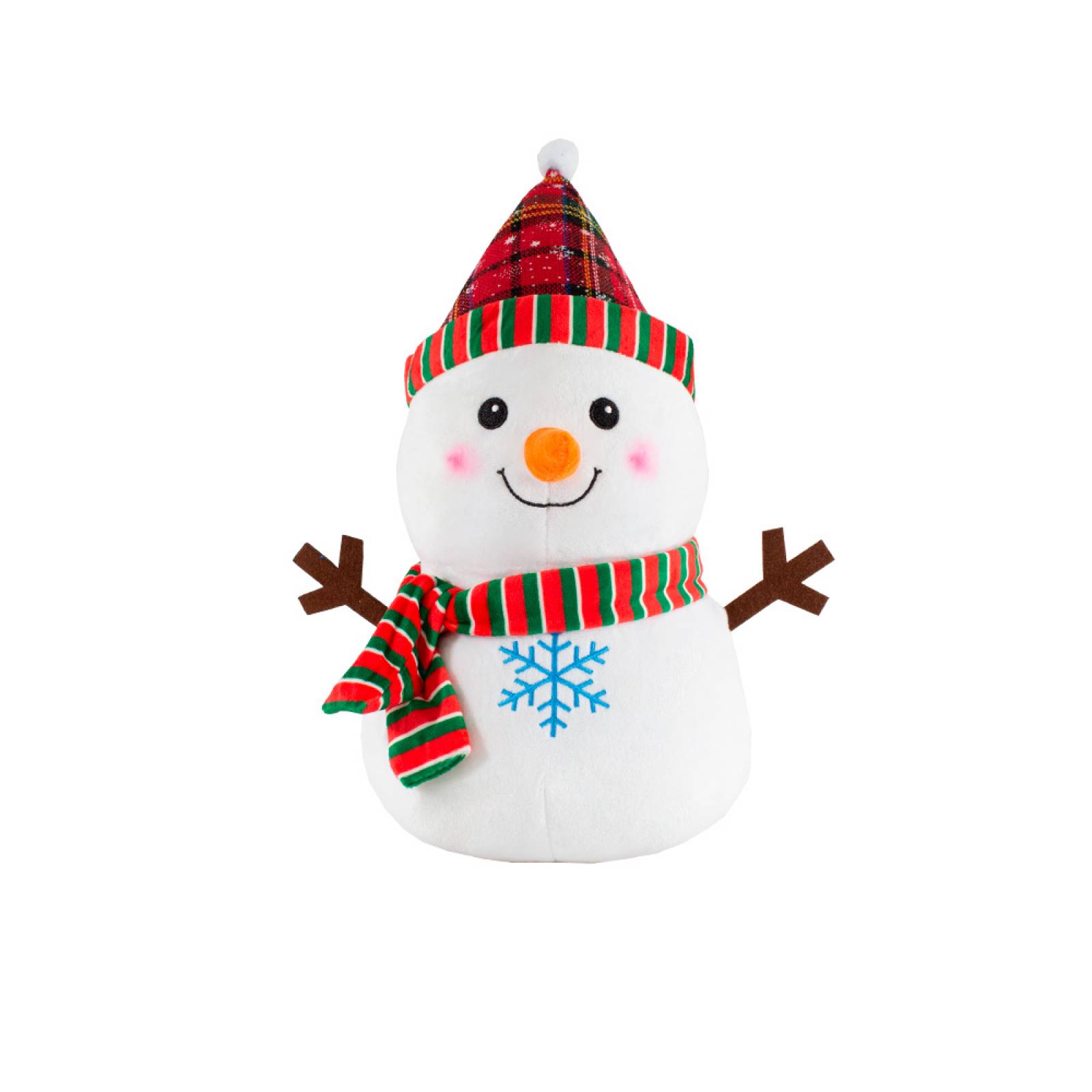 Muñeco De Nieve De Peluche Blanco Navideño Snowman 30 Cm