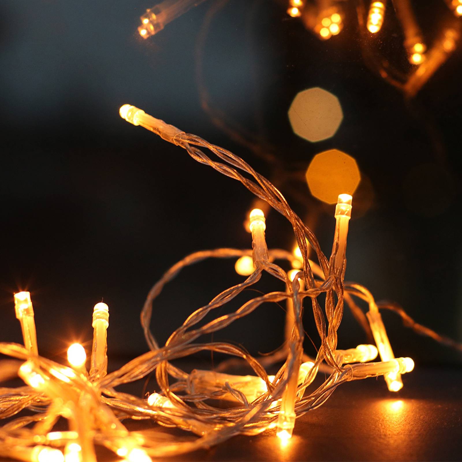 Cortina Serie De Luces 400 Led Focos Calida 3x1.5 Mts