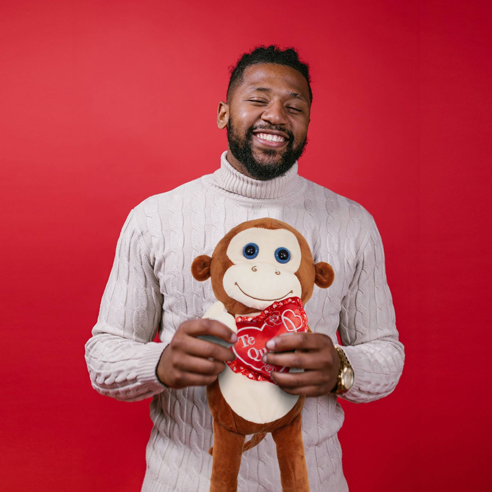 Changuito Mono De Peluche La Merced San Valentín Peluche Corazón 49 cm