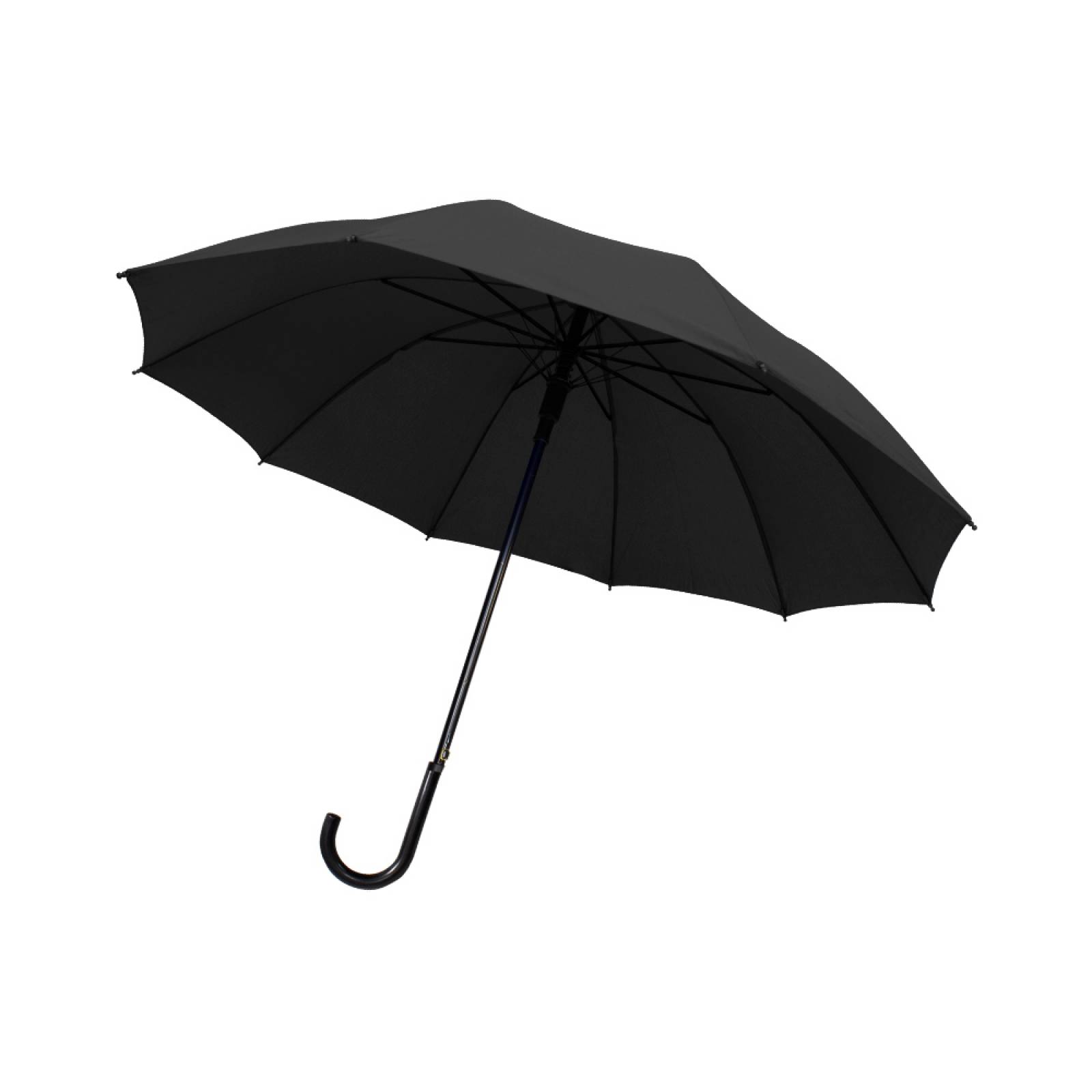 Paraguas Sombrilla De Bastón Semiautomático Liso Mango Curvo Resistente