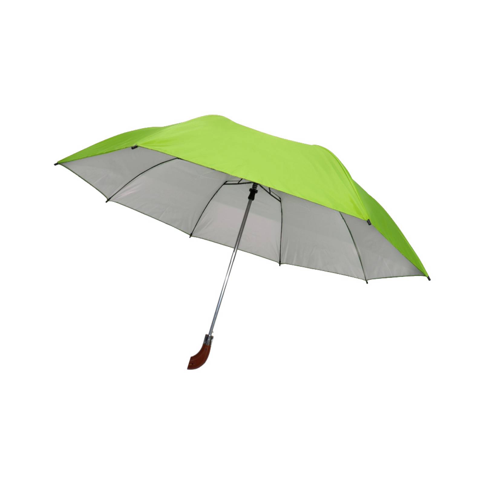 Paraguas Sombrilla De Macana Semiautomática Con Filtro UV Plata