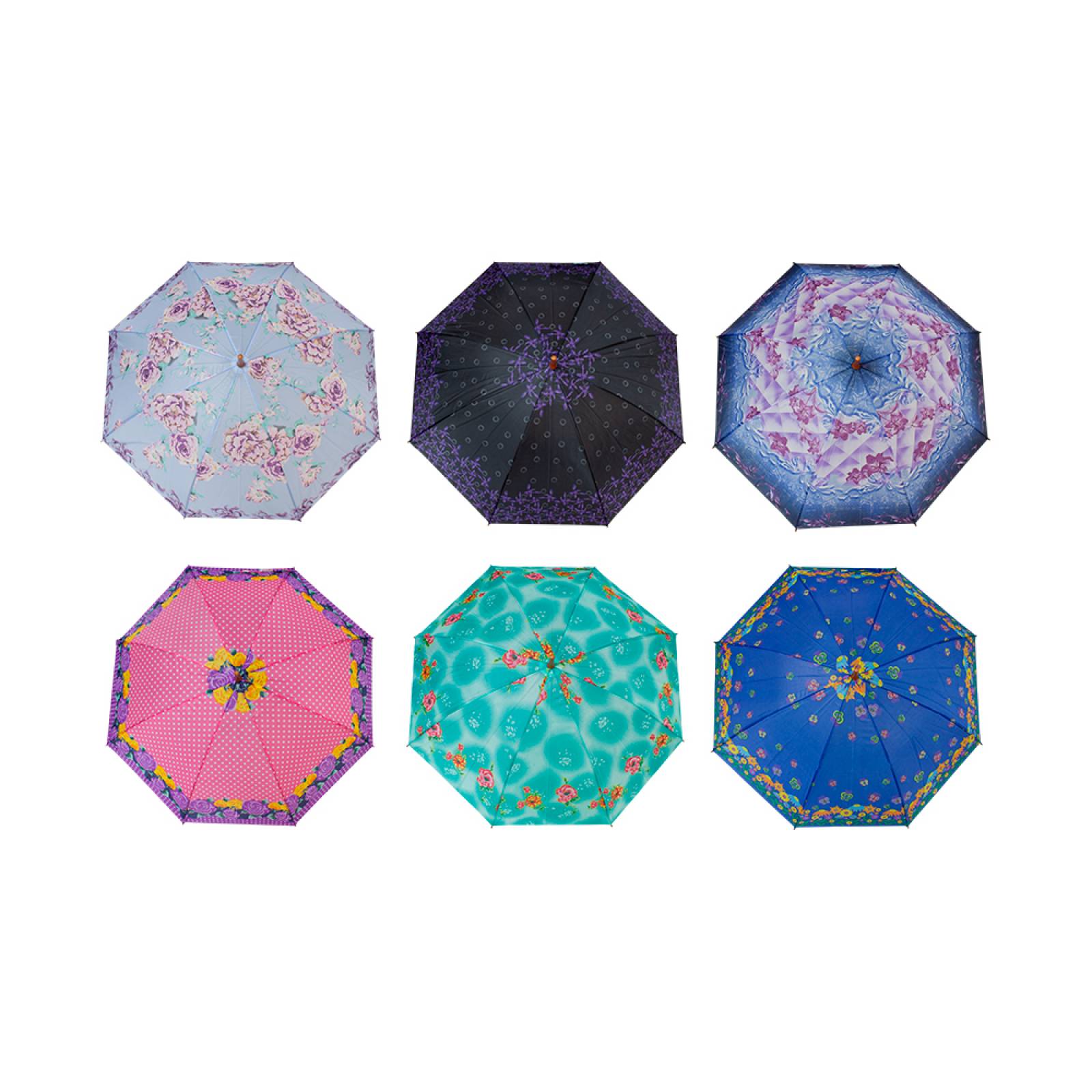 Paraguas Sombrilla De Bastón Semiautomático Estampado Tela Repelente Resistente