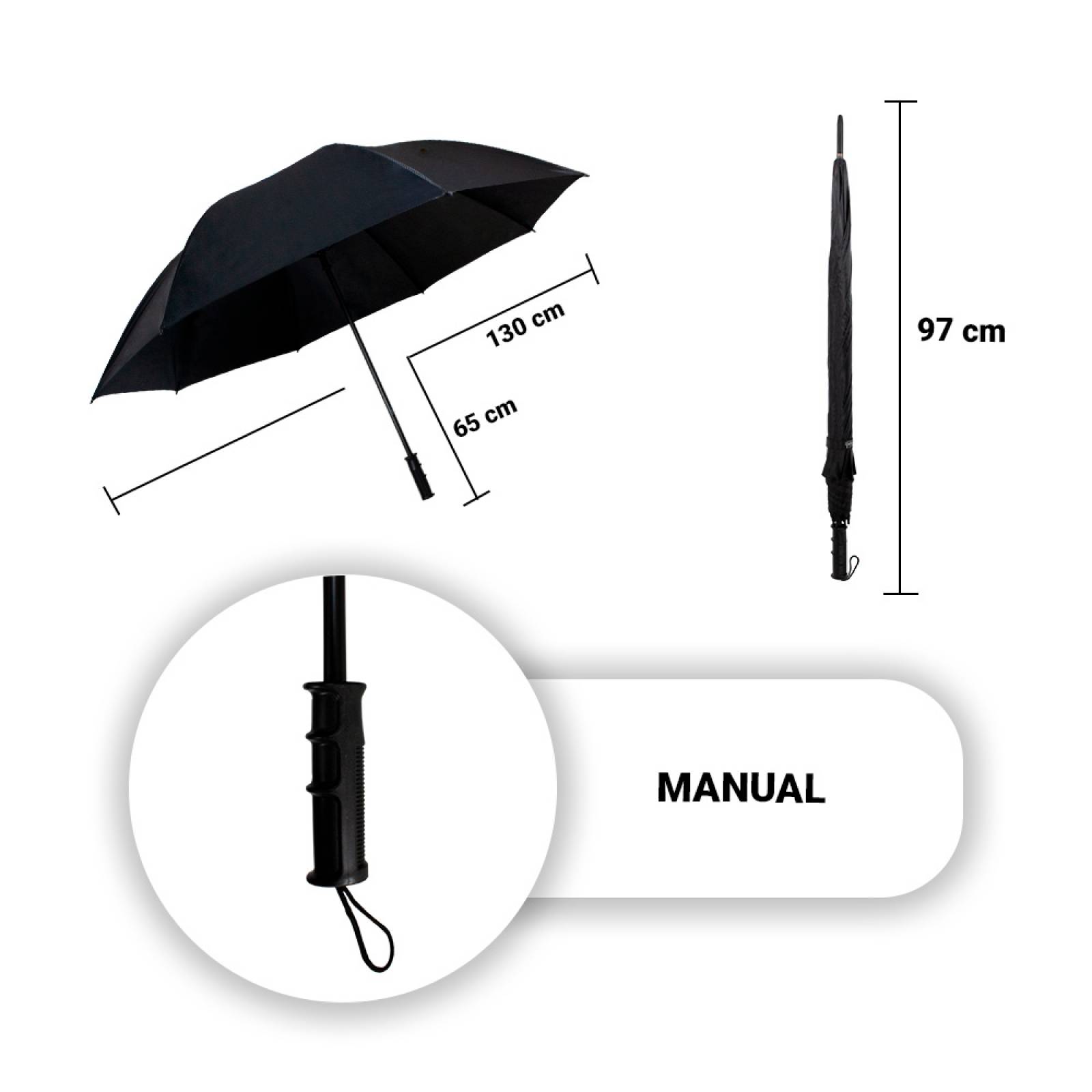 Paraguas Sombrilla Reversible Varilla Flexible Negro Importadora La Merced Tela Alta Resistencia Paquete 6 pz