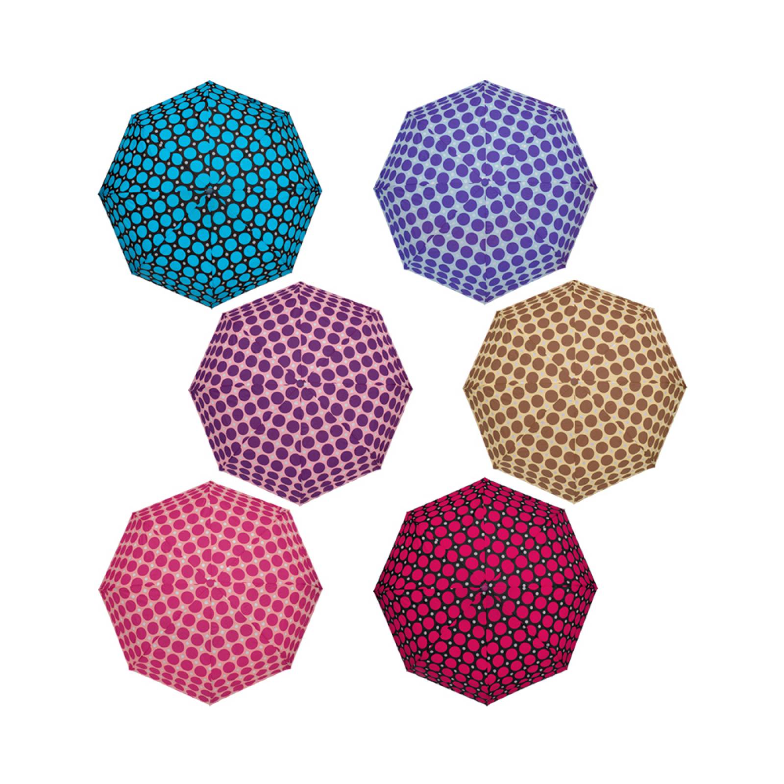 Paraguas Sombrilla De Bolsillo Lunares Sencillo Automático Importadora La Merced