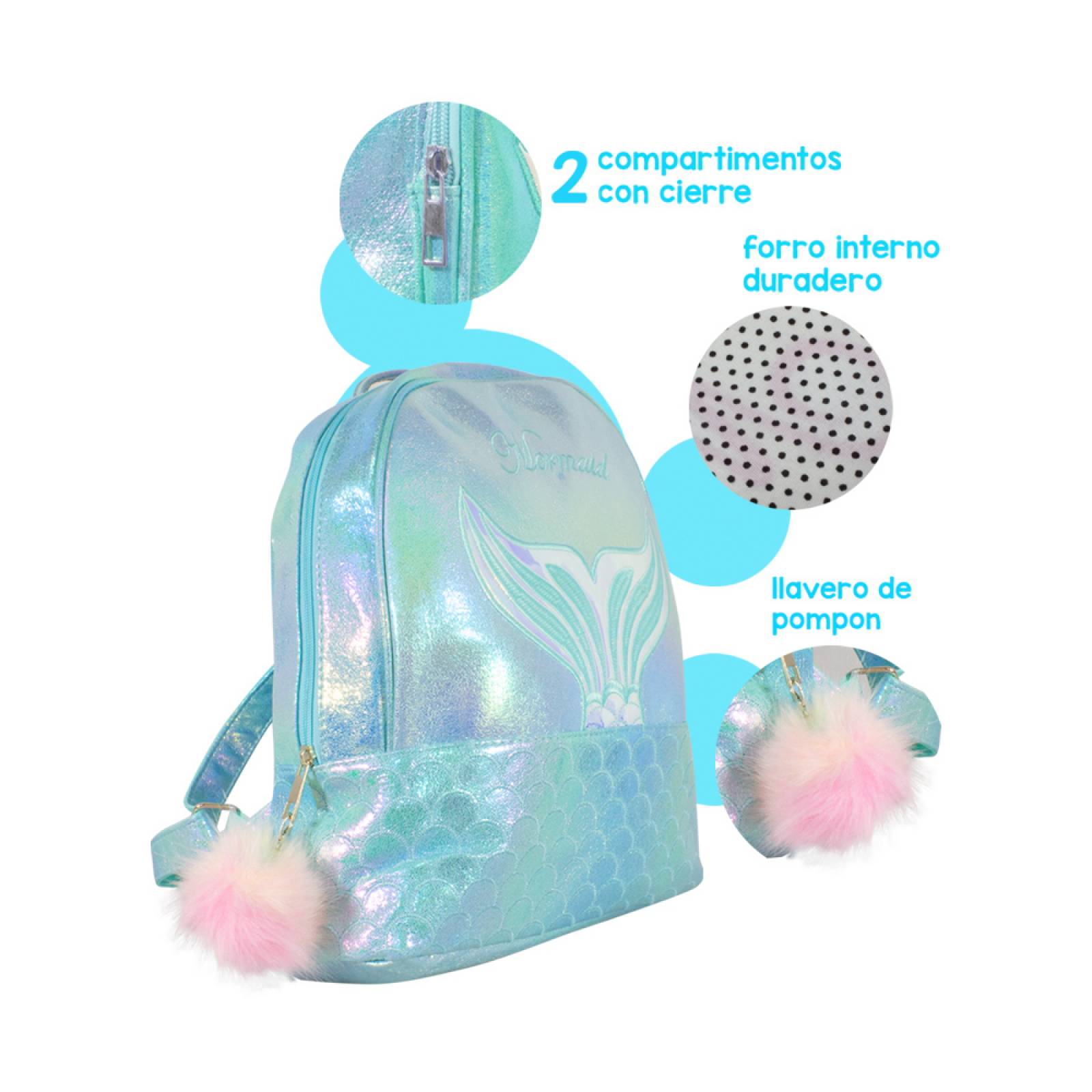 Mochila para oficina, estudiantes con diseño Sirena para cualquier ocasion.