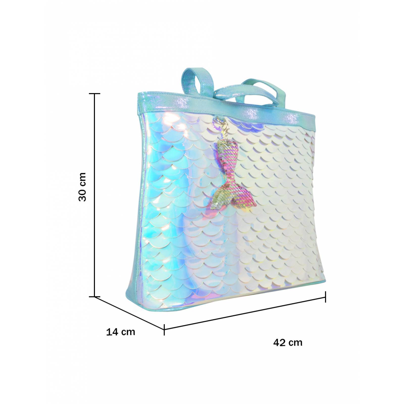 Bolso bandolera de de sirena para niñas y adolecentes y Llavero de regalo.
