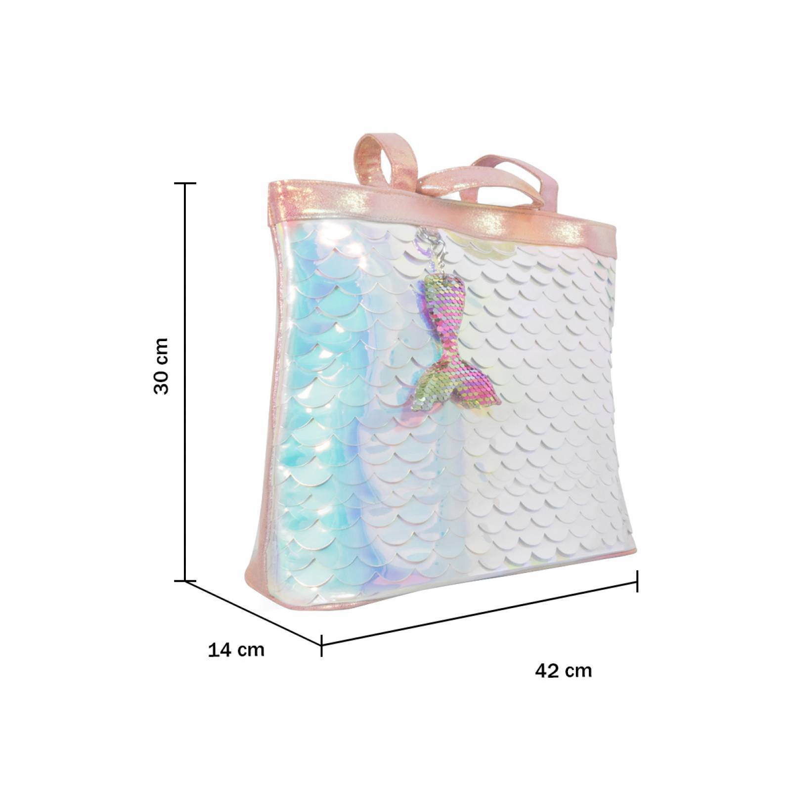 Bolso bandolera de de sirena para niñas y adolecentes y Llavero de regalo.