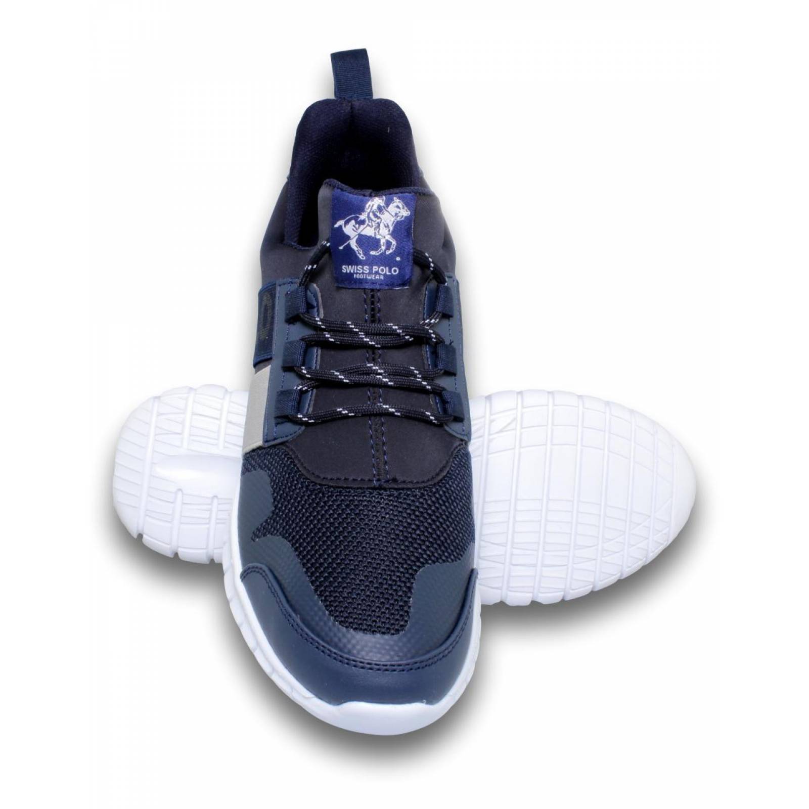Tenis deportivos cerrados para hombre material malla color azul 