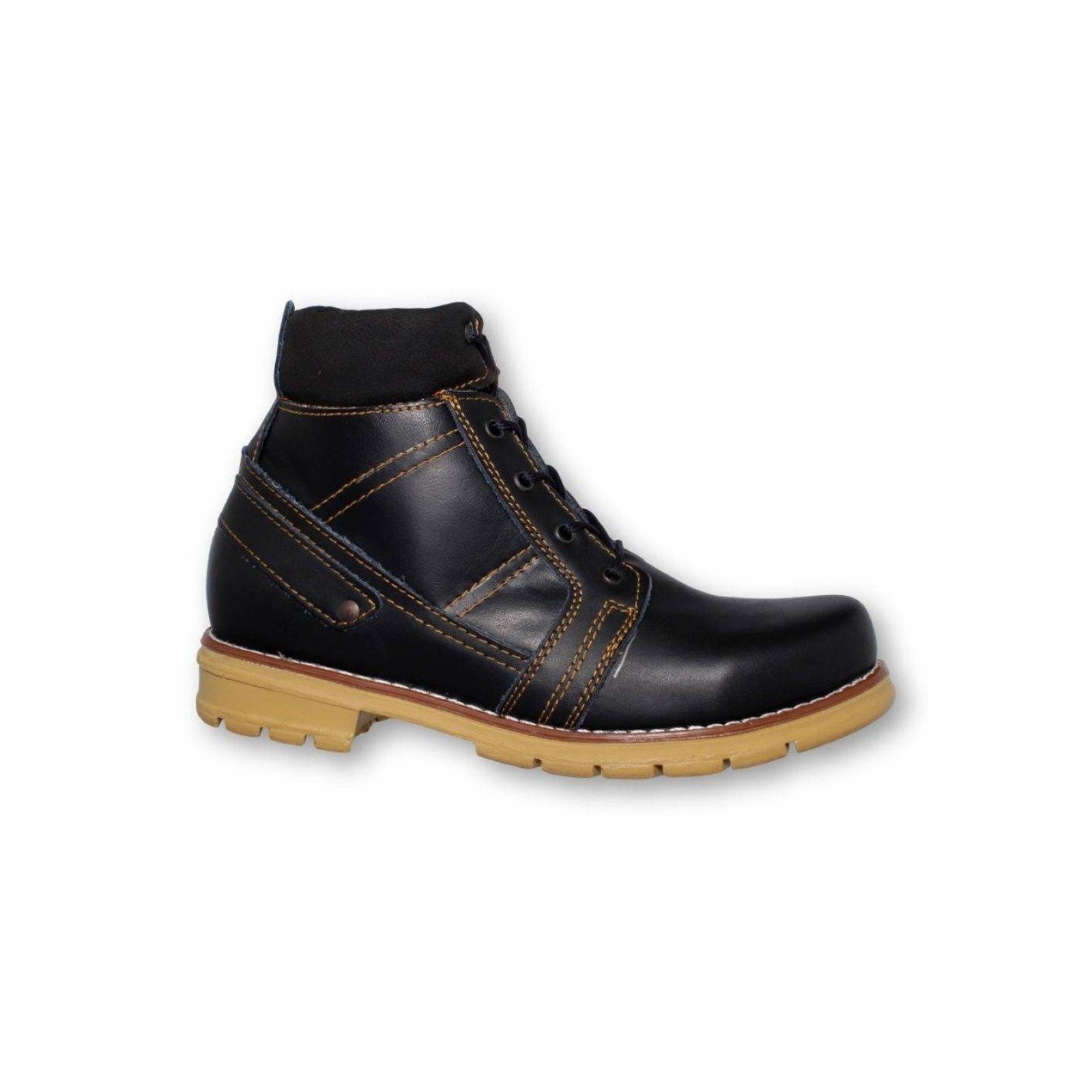 Bota Hombre De Moda Estilo W240wi7 Marca Wild Cat Acabado Piel Color Negro
