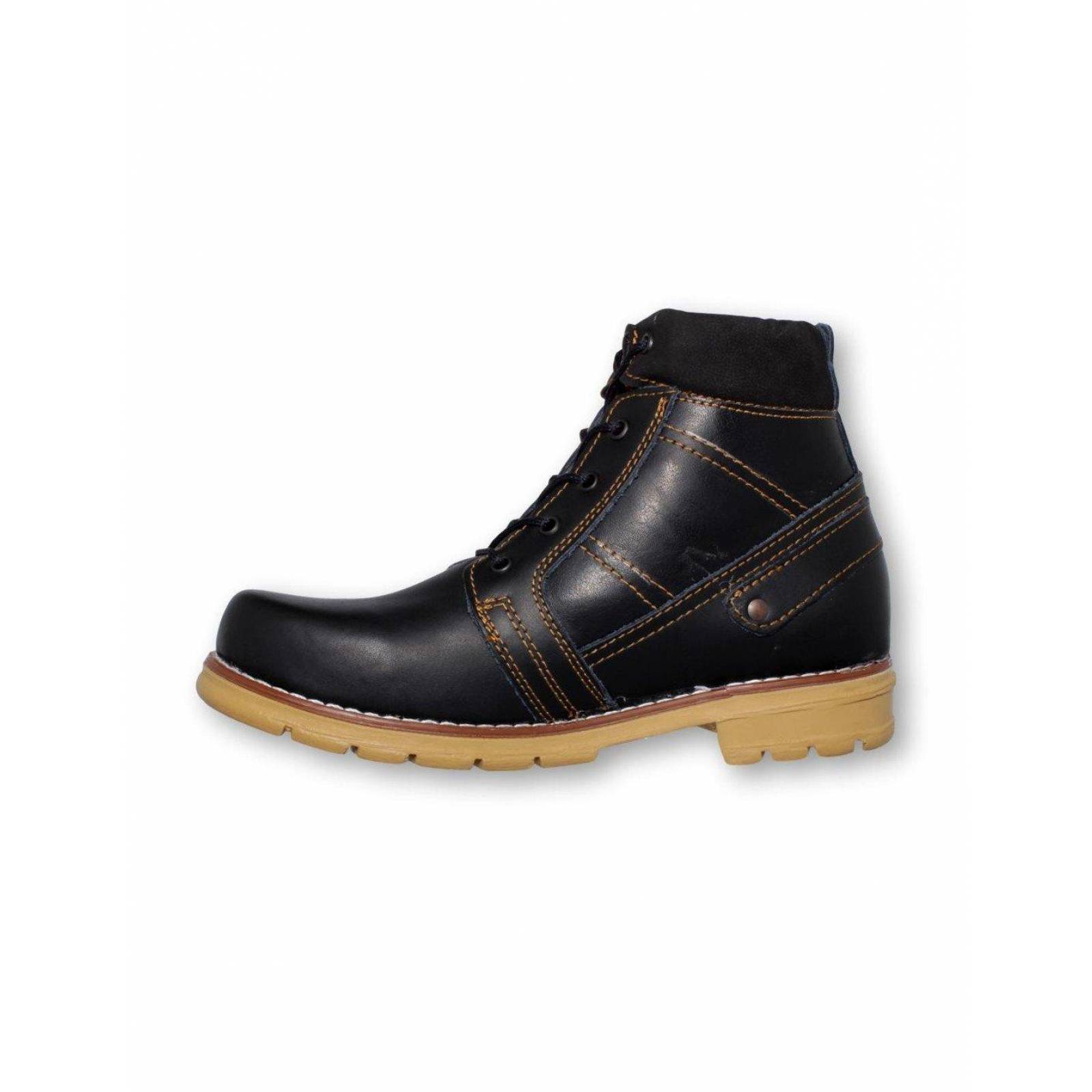 Bota Hombre De Moda Estilo W240wi7 Marca Wild Cat Acabado Piel Color Negro