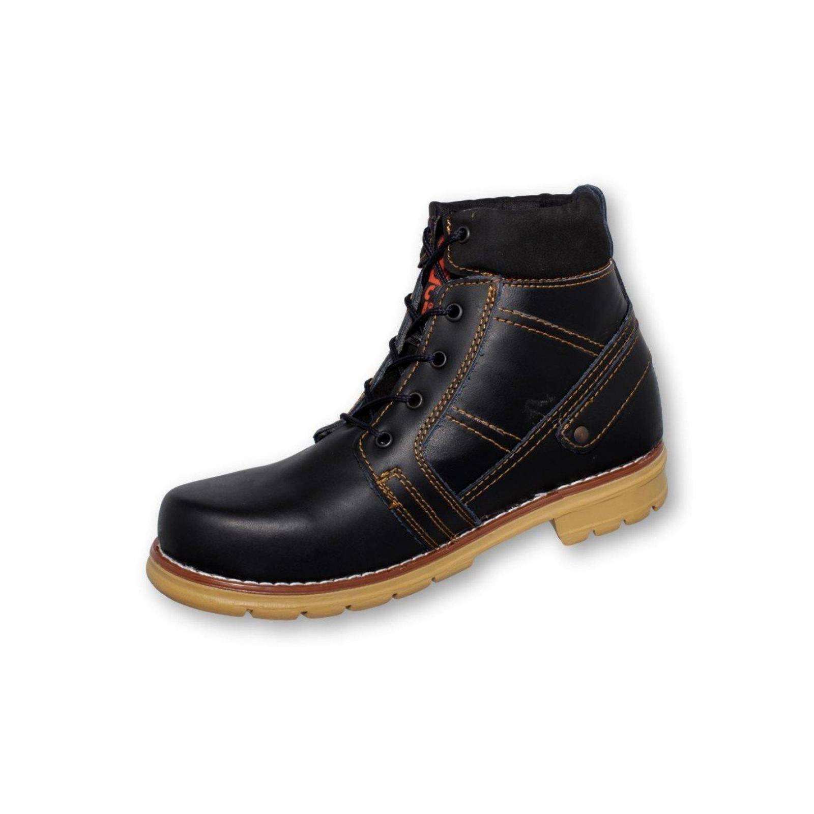 Bota Hombre De Moda Estilo W240wi7 Marca Wild Cat Acabado Piel Color Negro