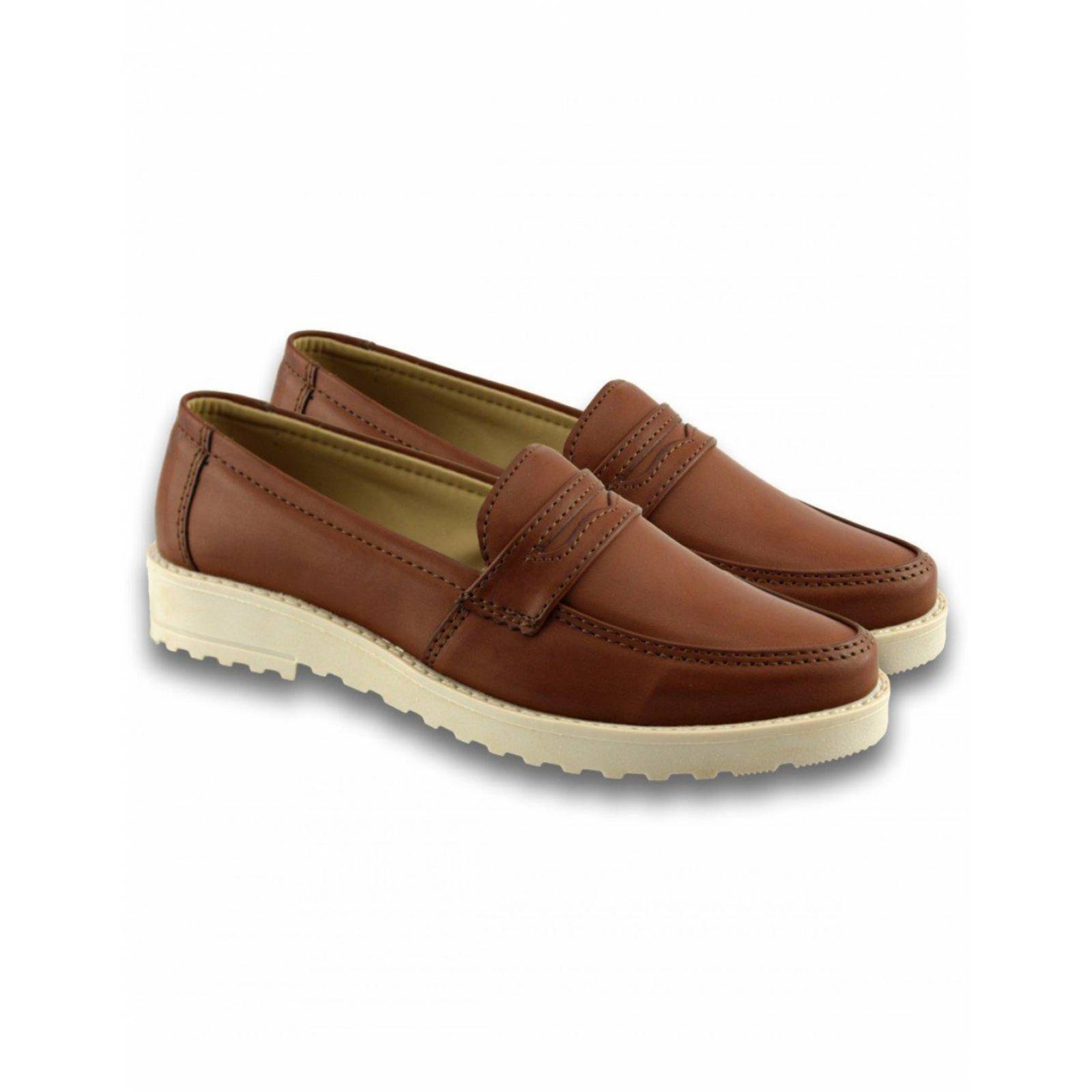 Zapatos De Confort Para Mujer Estilo 0400Pi5 Marca Piso Nueve Acabado Simipiel Color Topo