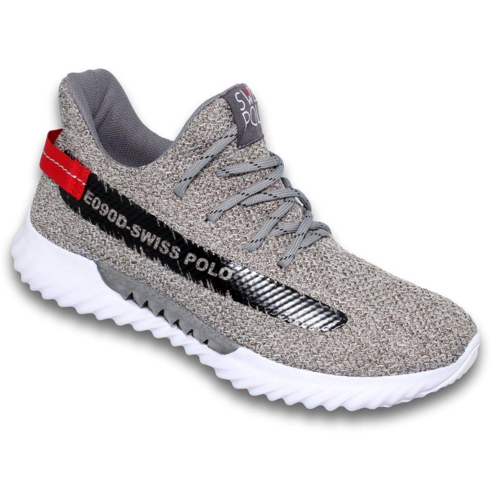 Tenis Deportivos Marca Swiss Polo Color Gris 