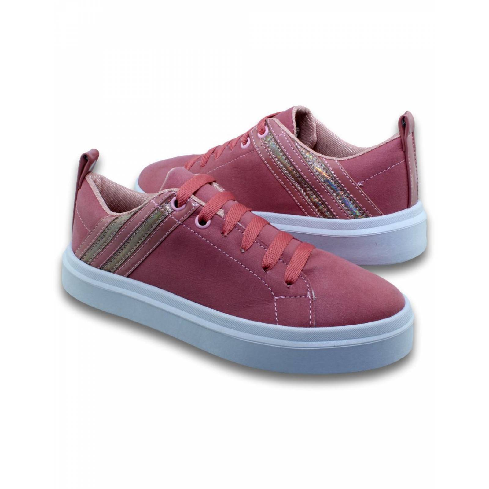 Tenis Casuales Para Mujer Marca Cklass Acabado Textil Color Rosa Estilo 8009Ck5