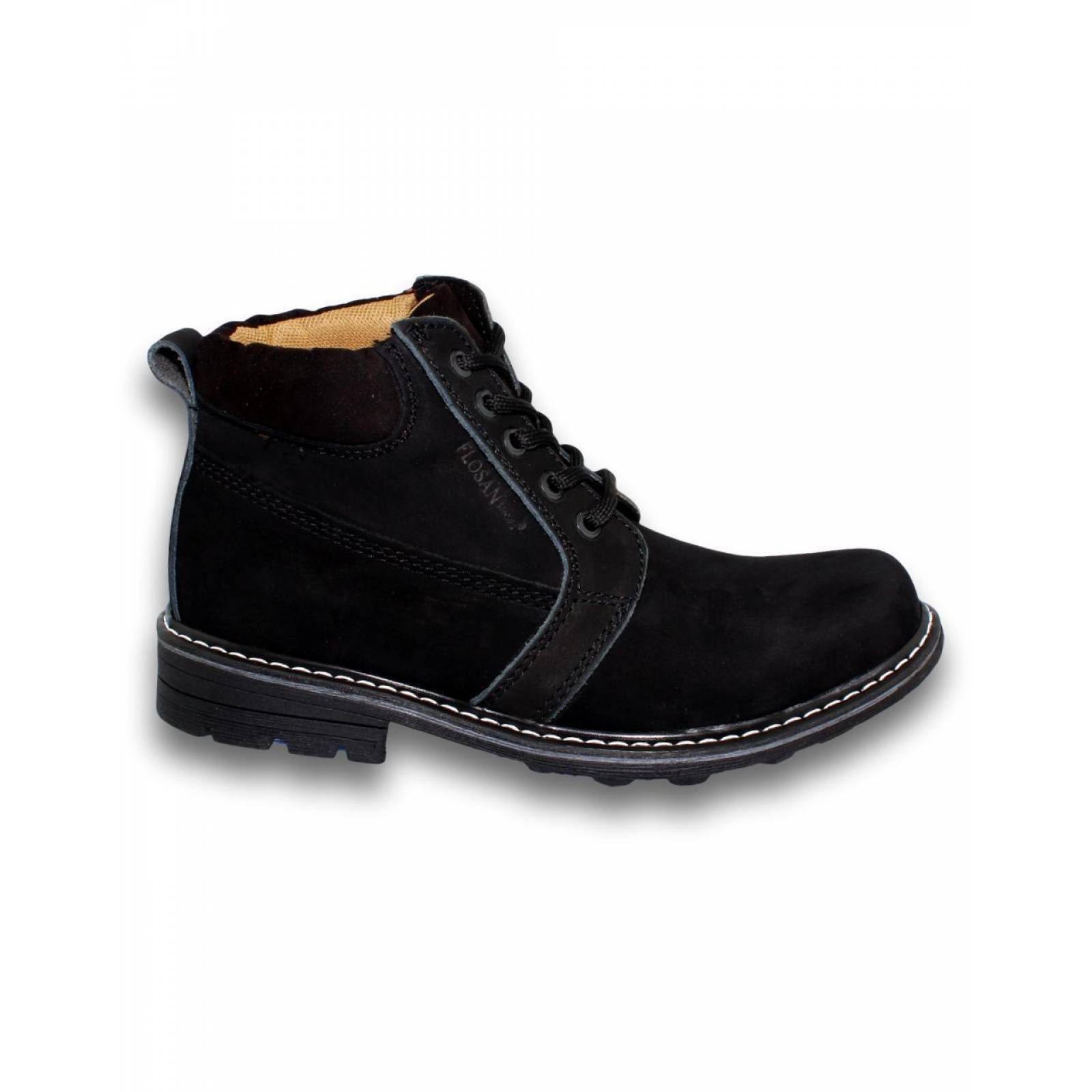 Botas Casuales para hombre Piel Nobuck Color Negro 