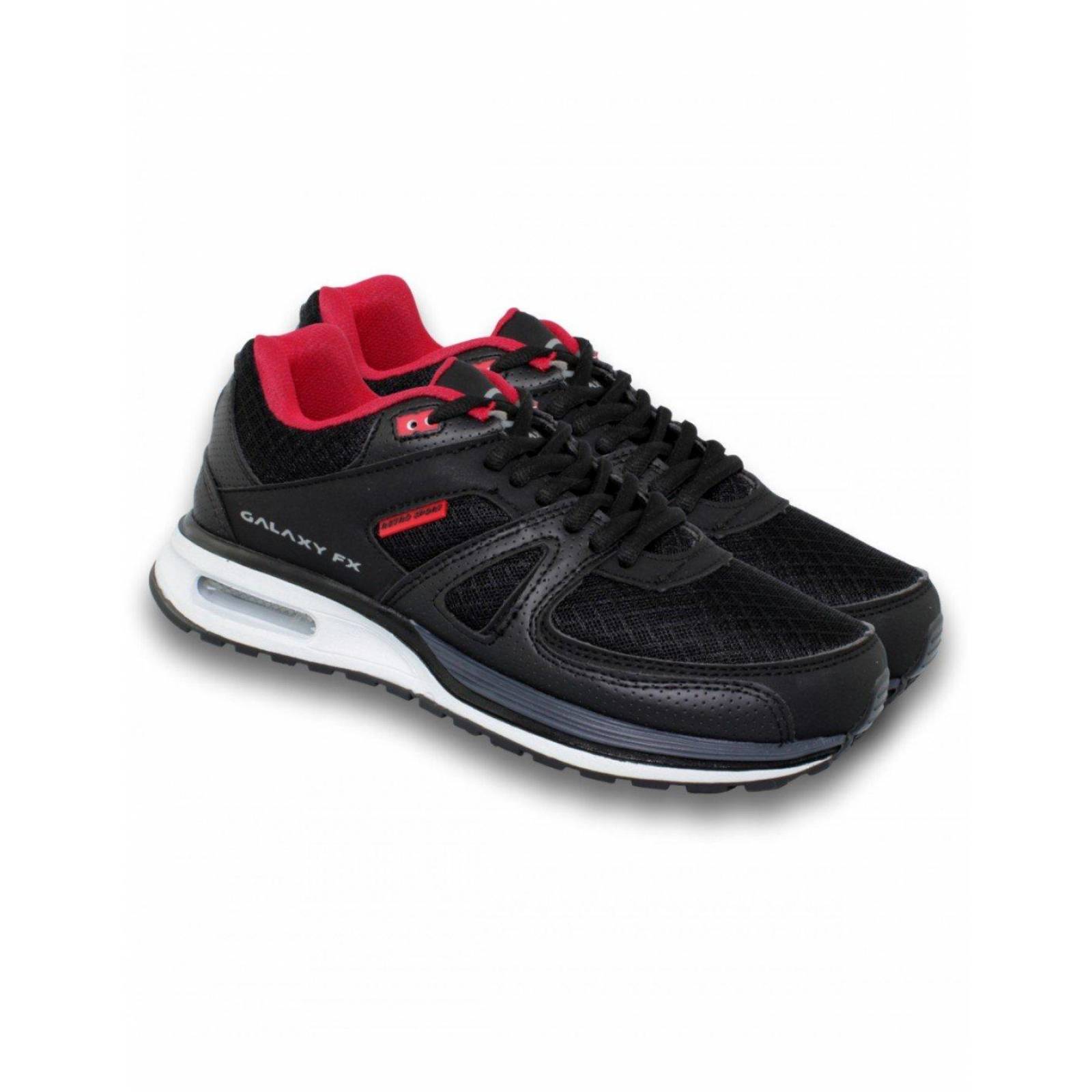 Tenis Deportivos Con Valvula Para Hombre Negro Rojo 