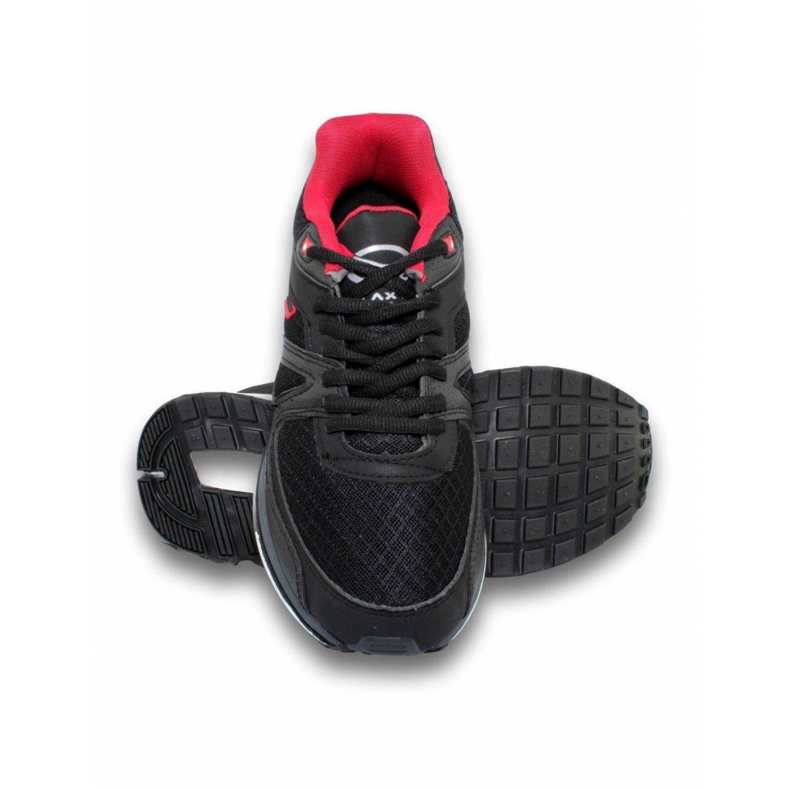 Tenis Deportivos Con Valvula Para Hombre Negro Rojo 