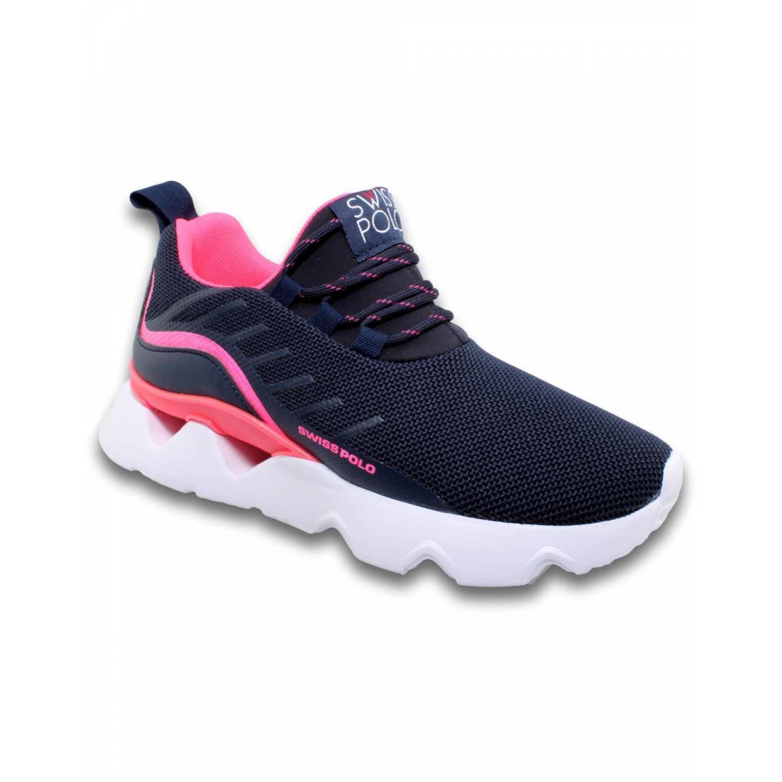 Tenis Deportivos Estilo 5138Sw5 Marca Swiss Polo Acabado Malla Color Azul Azul 
