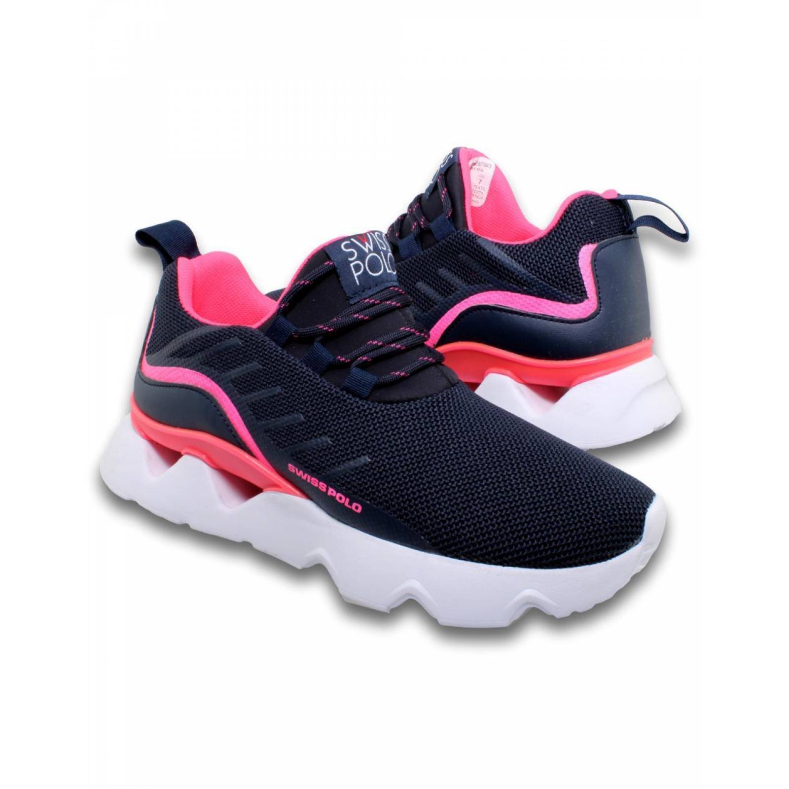 Tenis Deportivos Estilo 5138Sw5 Marca Swiss Polo Acabado Malla Color Azul Azul 