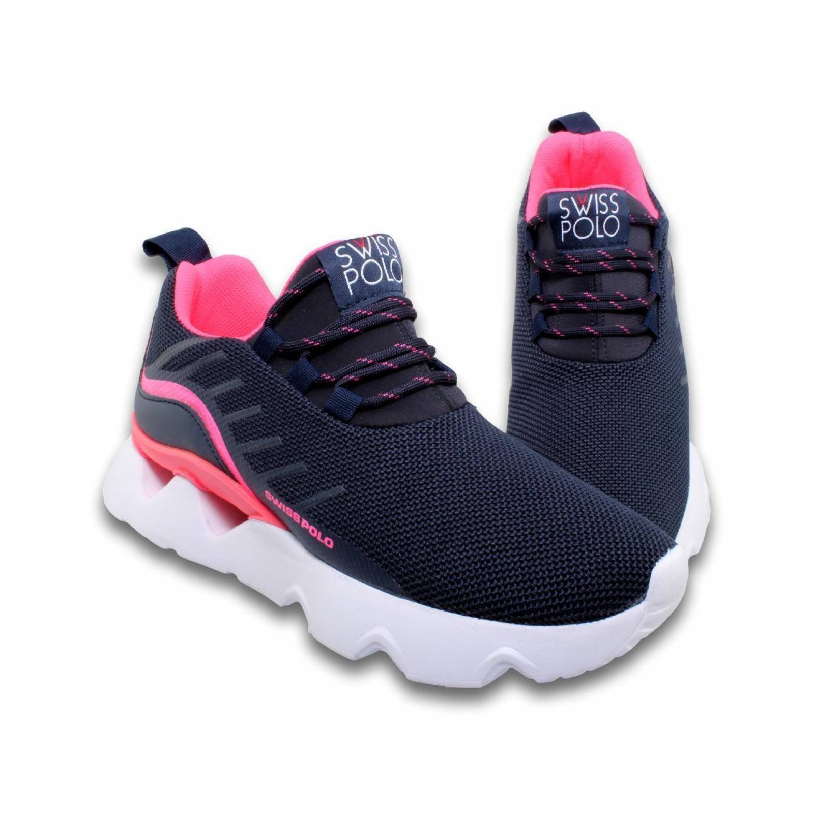 Tenis Deportivos Estilo 5138Sw5 Marca Swiss Polo Acabado Malla Color Azul Azul 