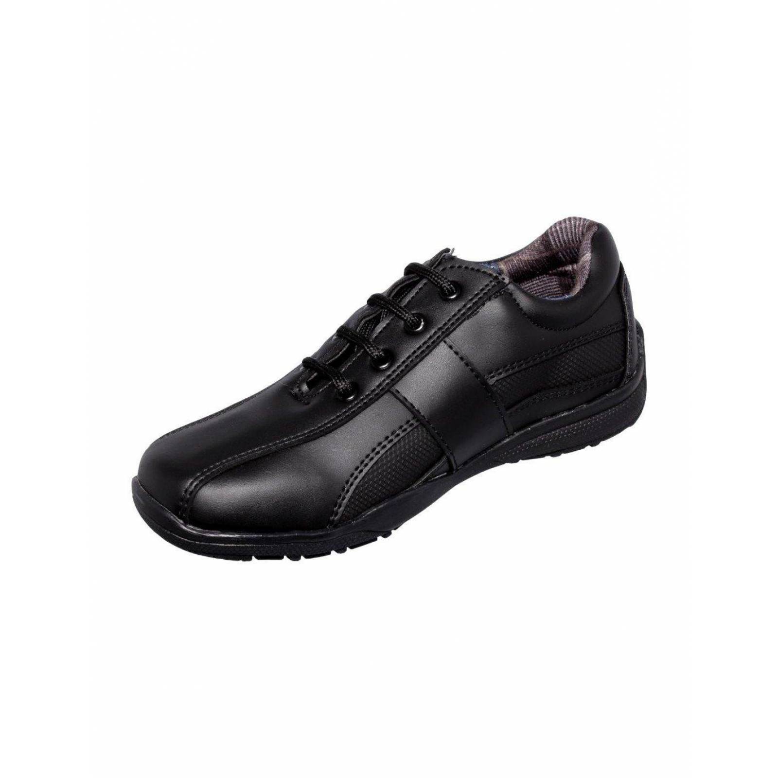 Zapato Escolar Para Niño Acabado Simipiel Color Negro 9205Ro21