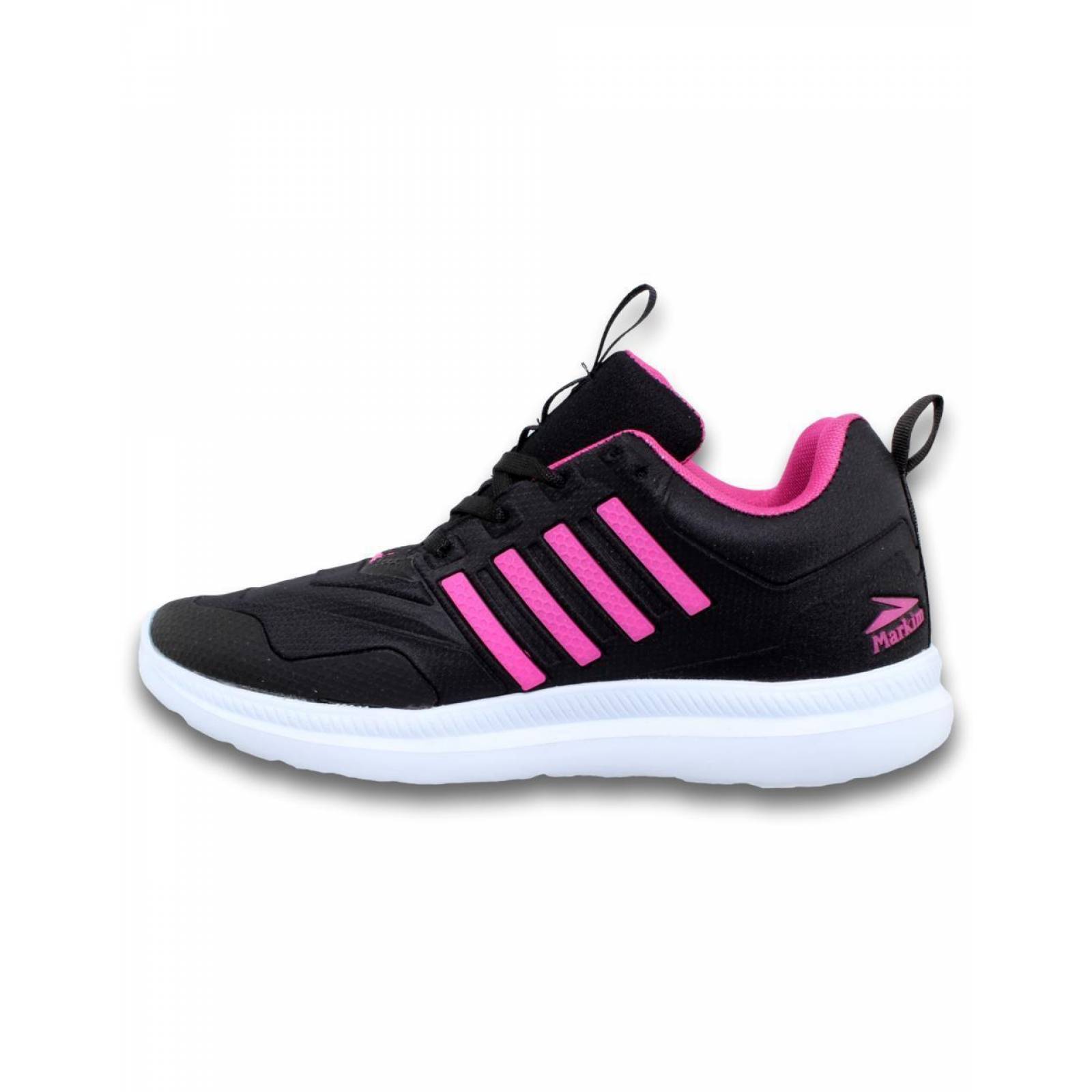Tenis Deportivos Para Mujer Textil Color Negro Fiusha Estilo 0039Ma5 