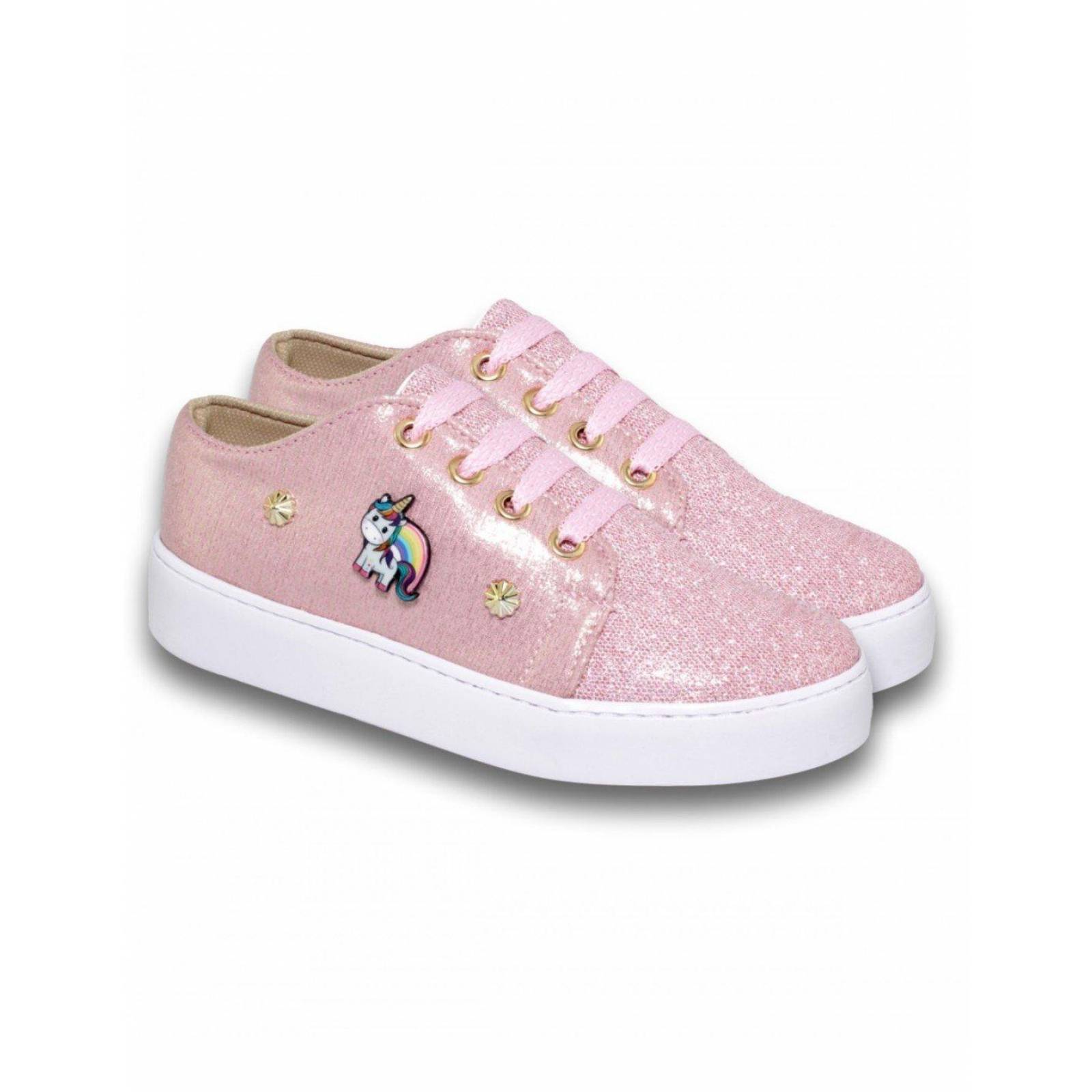 Tenis Casuales Para Niña Estilo 0025Lu21 Color Rosa 