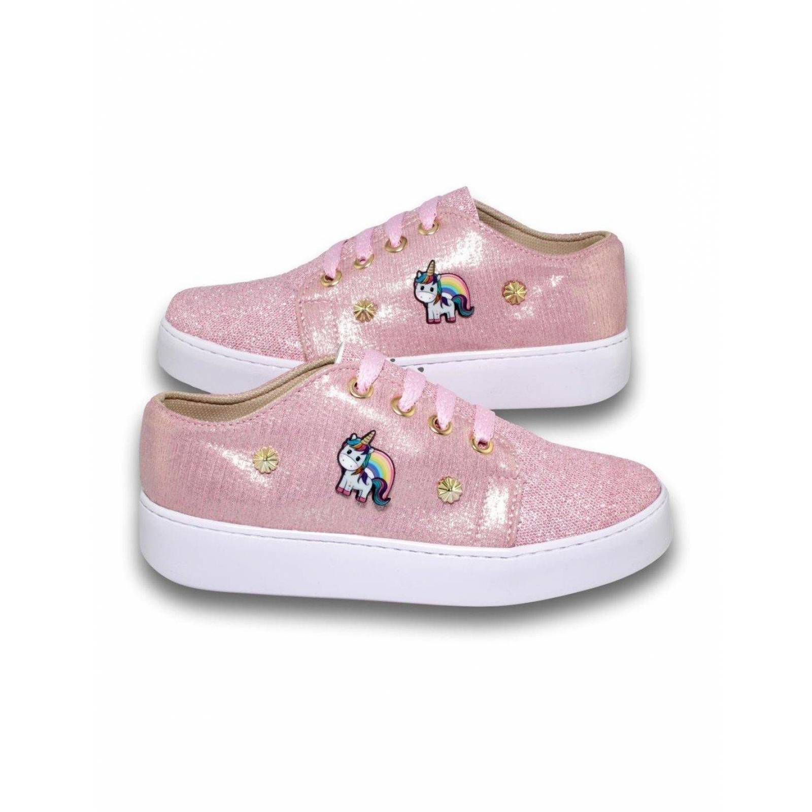 Tenis Casuales Para Niña Estilo 0025Lu21 Color Rosa 