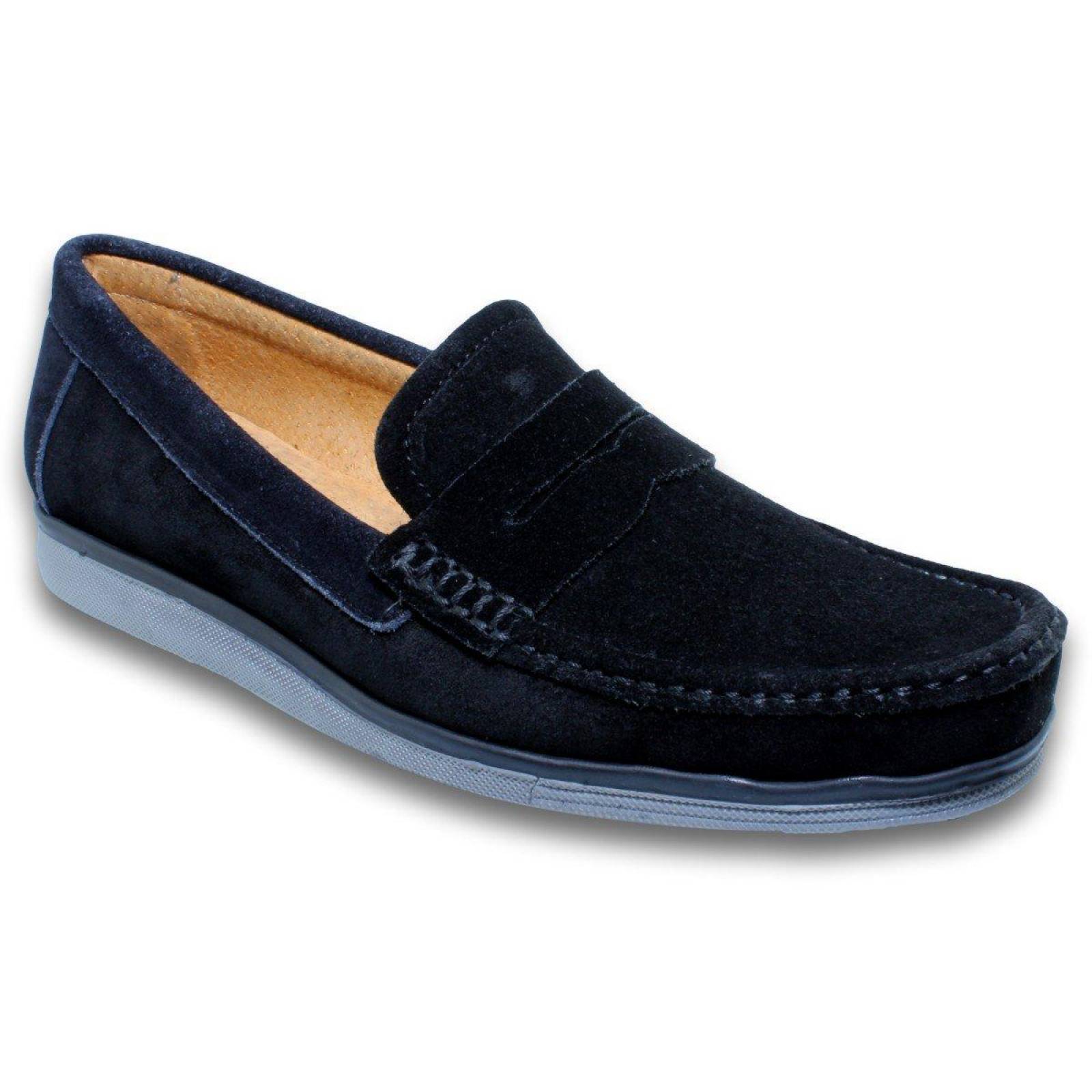 Mocasines Comodos Para Hombre Estilo 0522Ca7 Marca Capa De Ozono Acabado Gamuza Color Negro 
