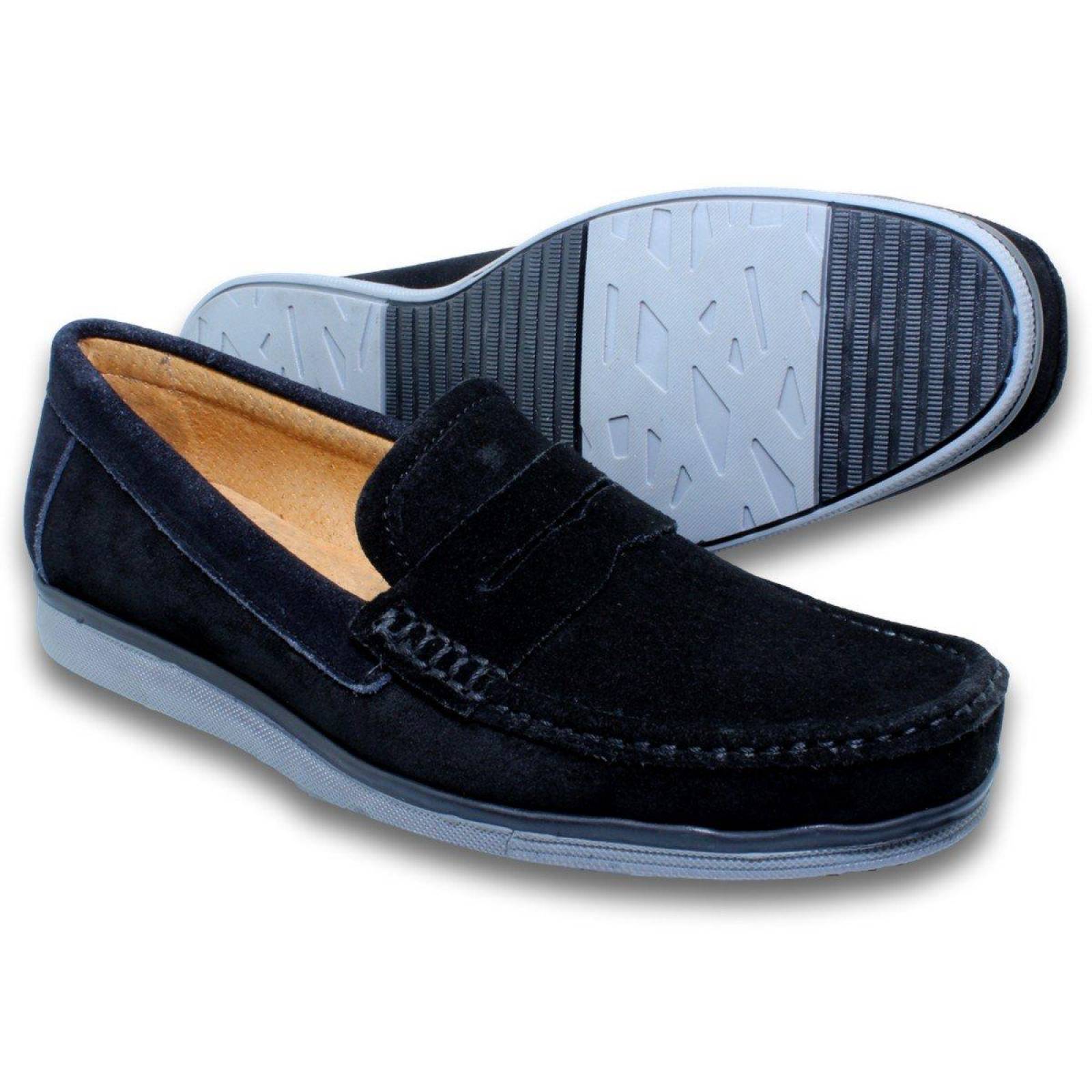 Mocasines Comodos Para Hombre Estilo 0522Ca7 Marca Capa De Ozono Acabado Gamuza Color Negro 
