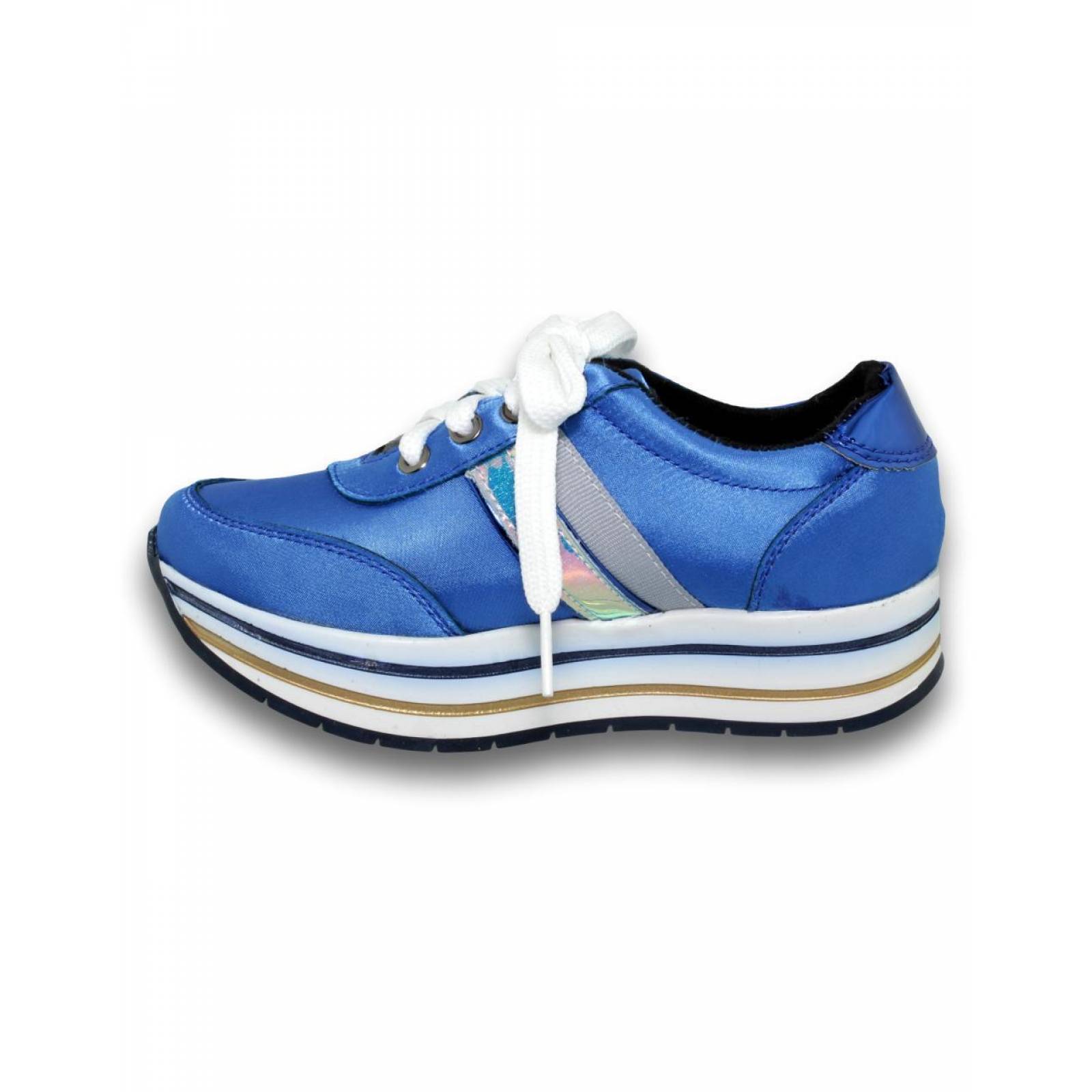 Tenis Para Niña Estilo 0421Te21 Simipiel Color Shantung Electrico