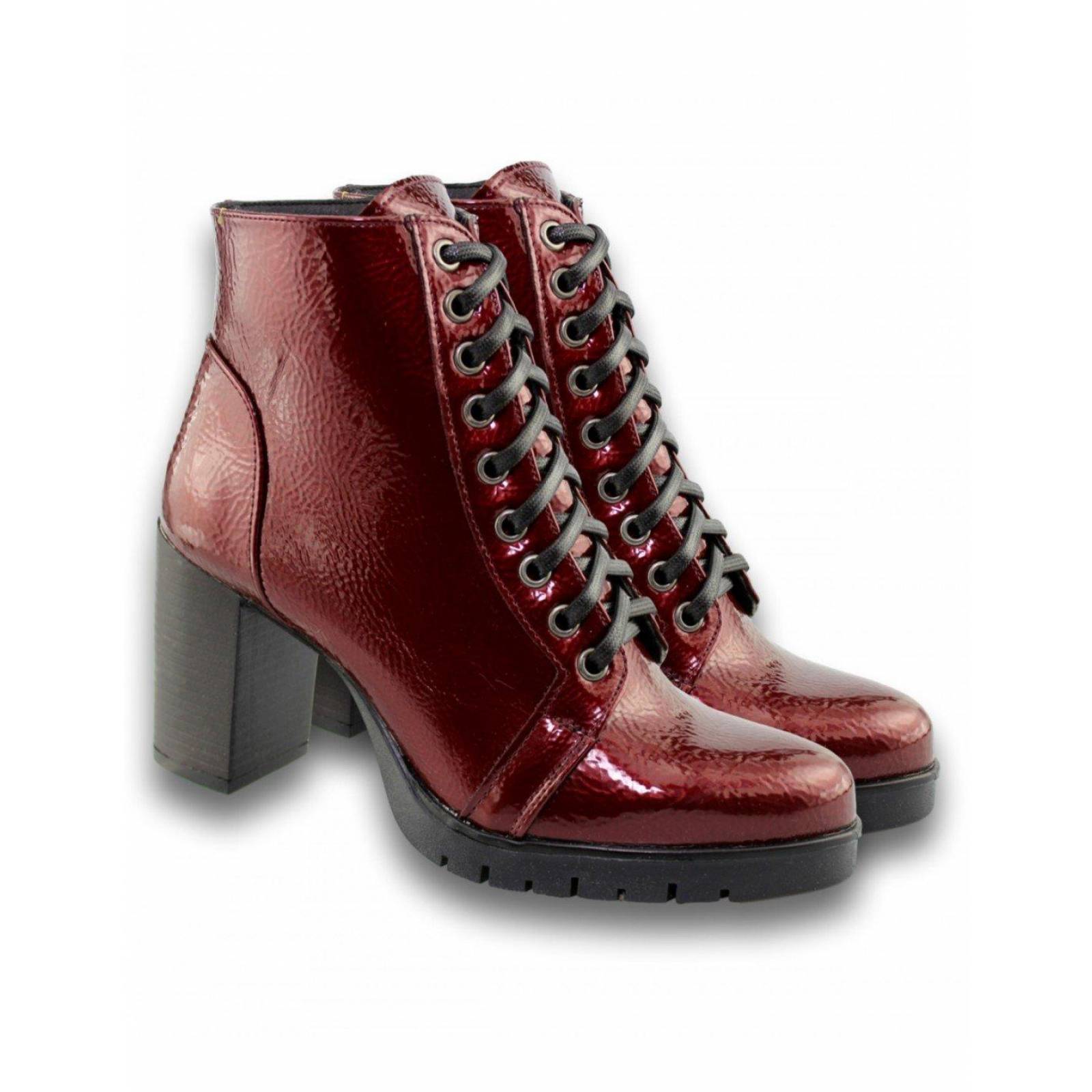 Botas Casuales Para Mujer Estilo 2001Sc5 Charol Color Merlot 