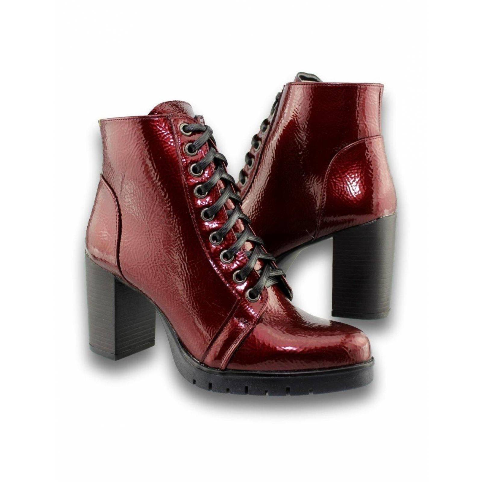 Botas Casuales Para Mujer Estilo 2001Sc5 Charol Color Merlot 