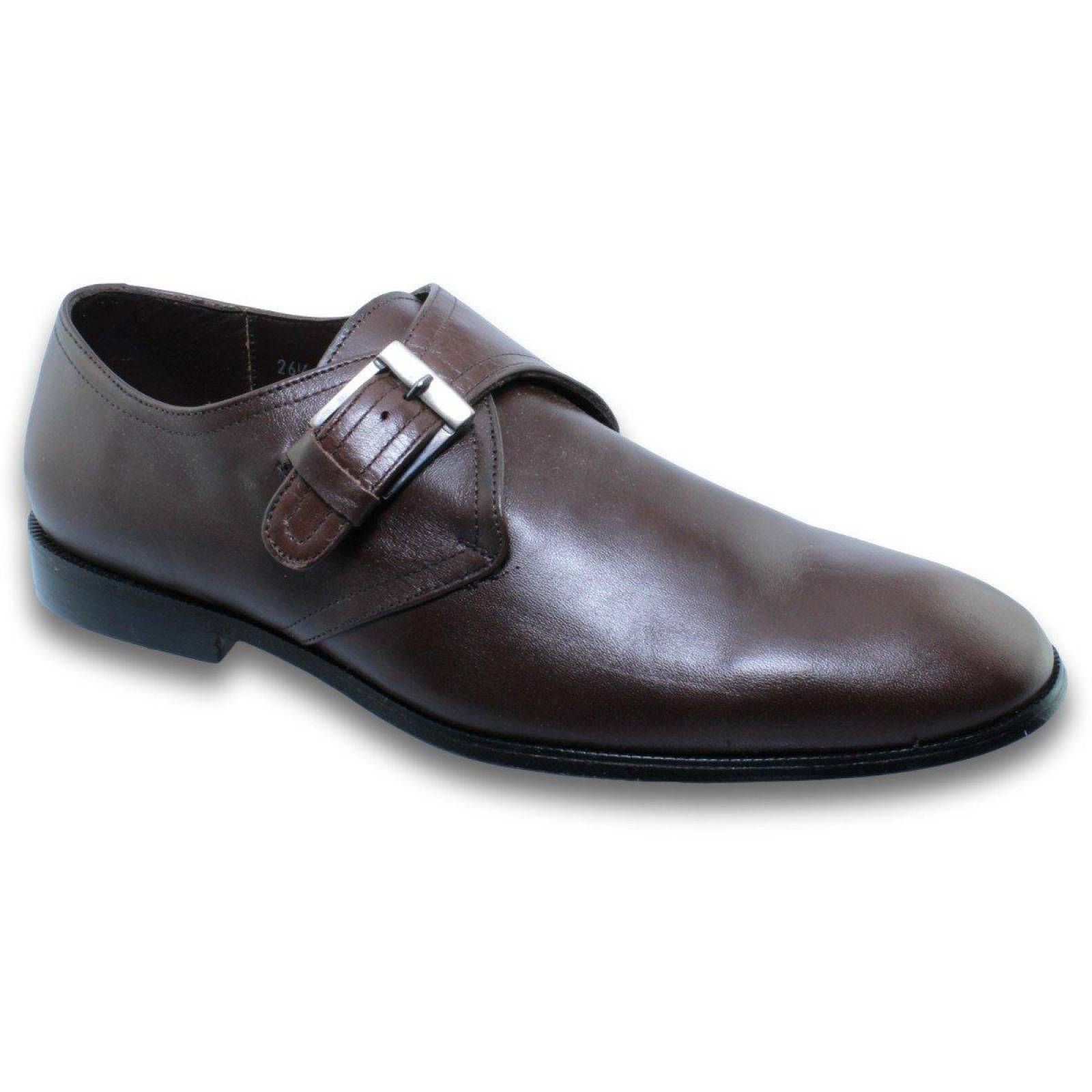 Zapatos De Vestir Para Hombre Estilo 8051Fe7 Piel Color Cafe 