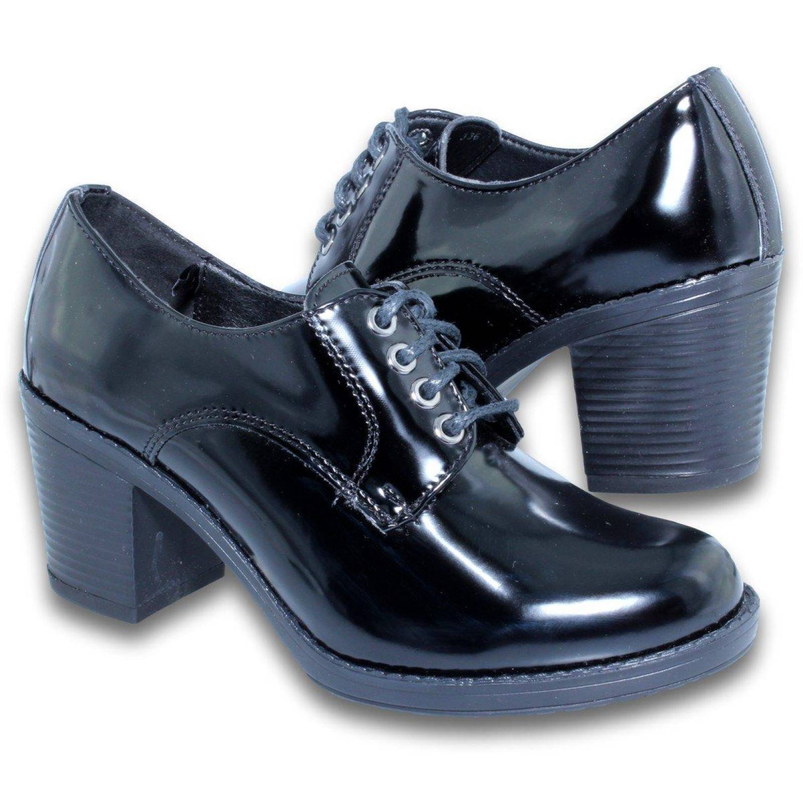 Zapatos Para Mujer Con Tacon . Estilo 7816Vi5 Charol Color Negro 