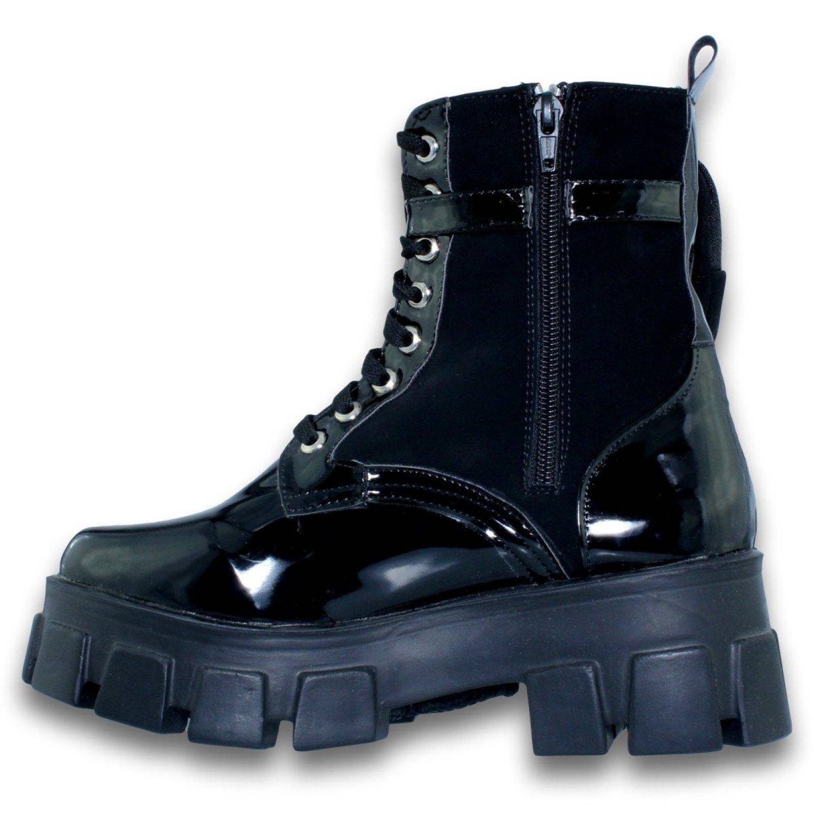 Botas Para Mujer Con Bolsita Estilo 0052Ce5 Charol Buck Color Negro 