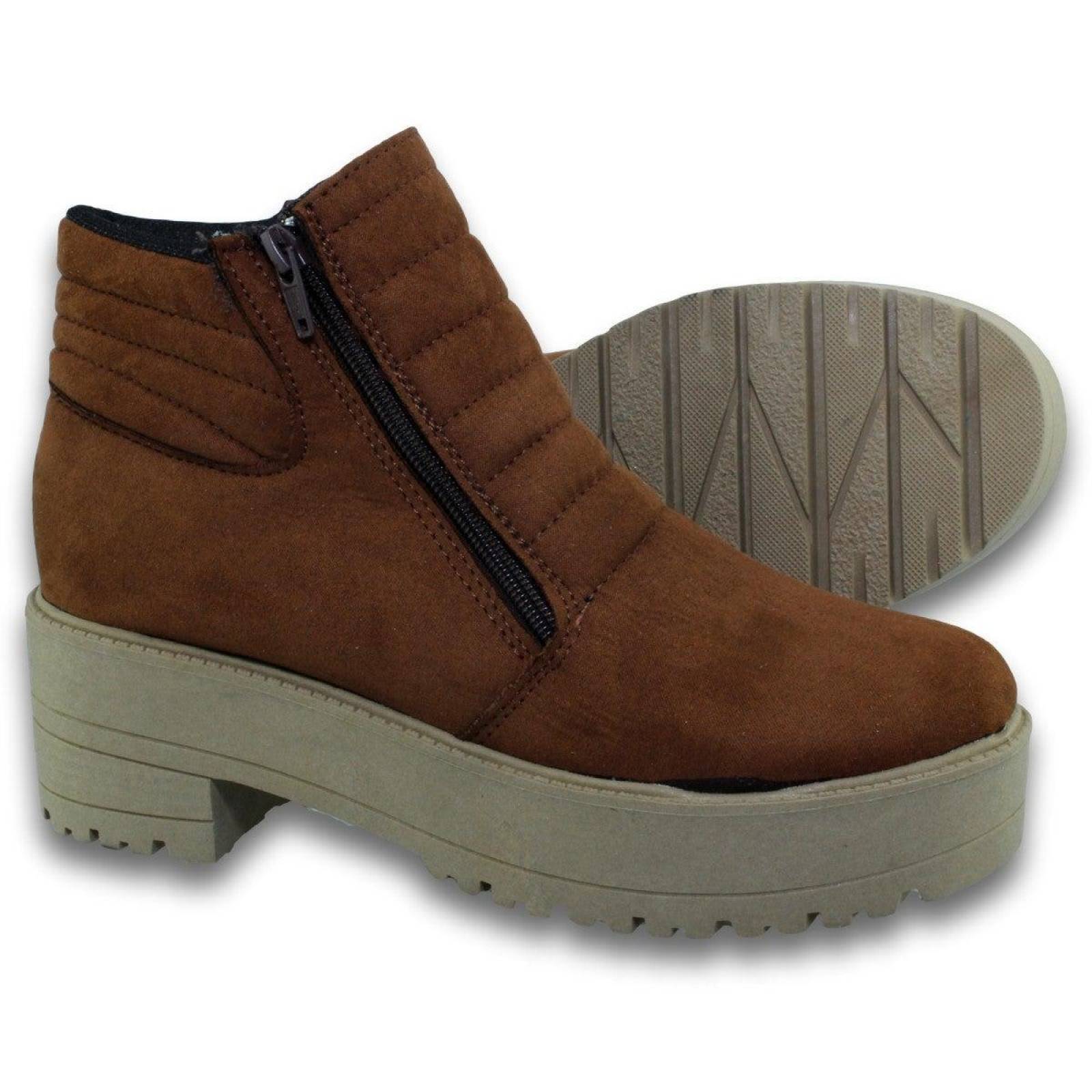 Botas Para Mujer Comoda Estilo 0937La5 Nobuck Color Melle 