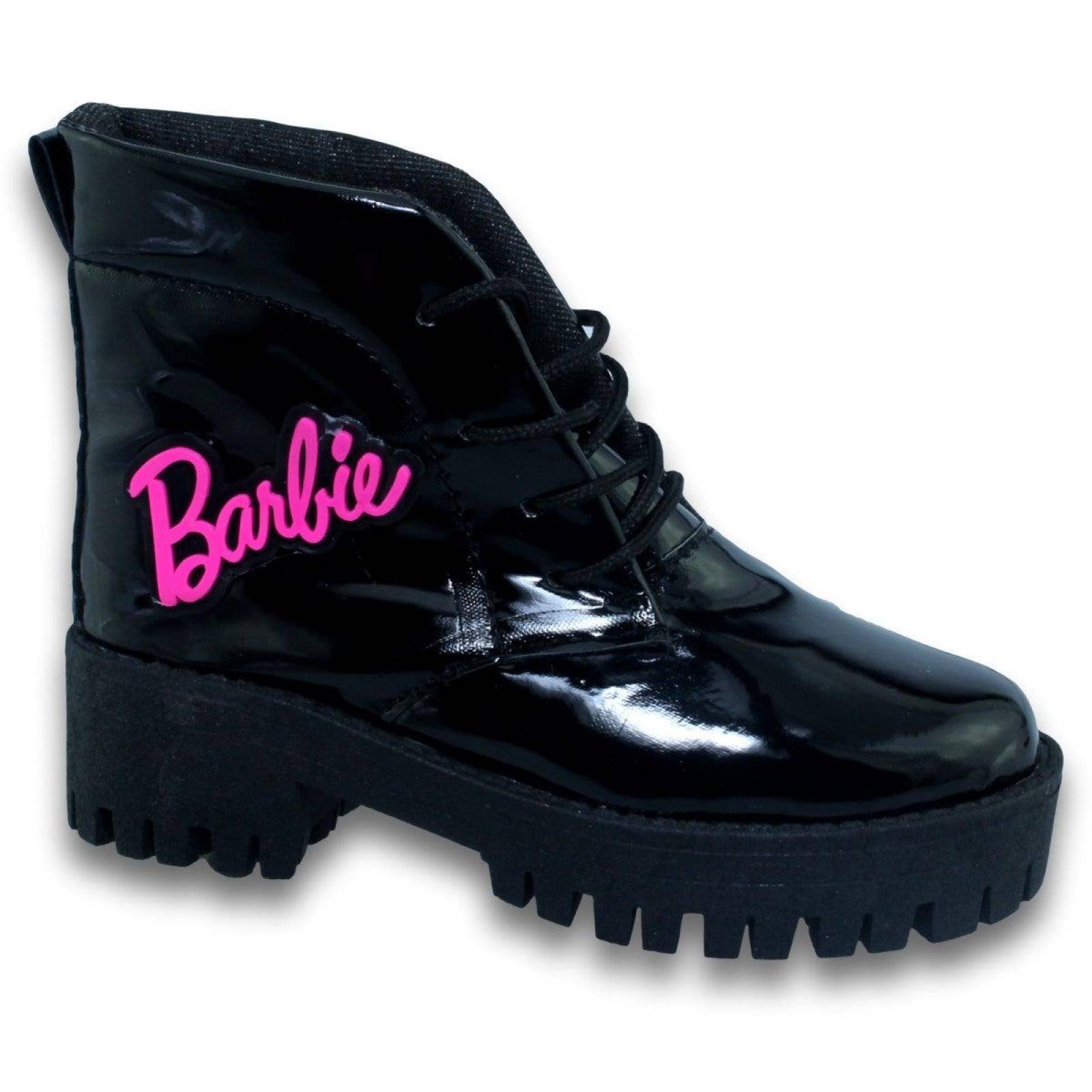 Botas Para Niña De Barbie Estilo 0101Da17  Charol Color Negro 