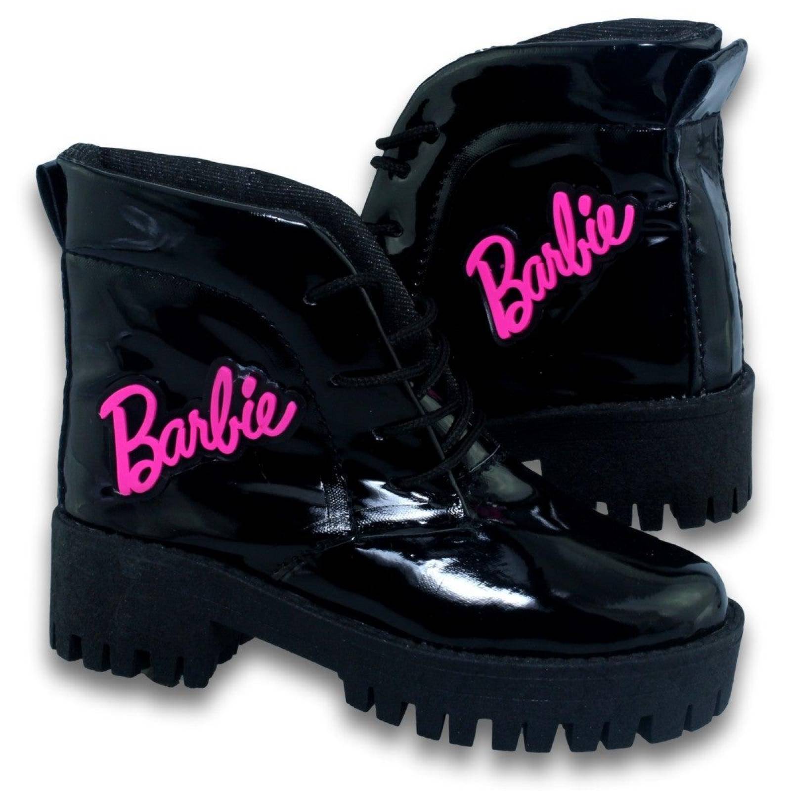 Botas Para Niña De Barbie Estilo 0101Da17  Charol Color Negro 