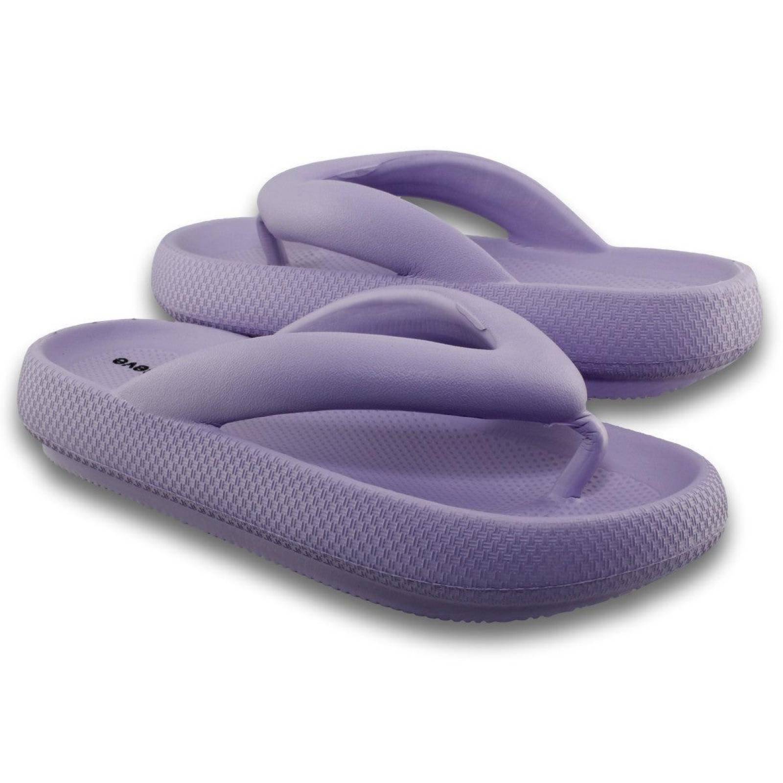 Sandalias Para Mujer De Moda Economica Estilo 0260Pi5 Hule Color Morado 