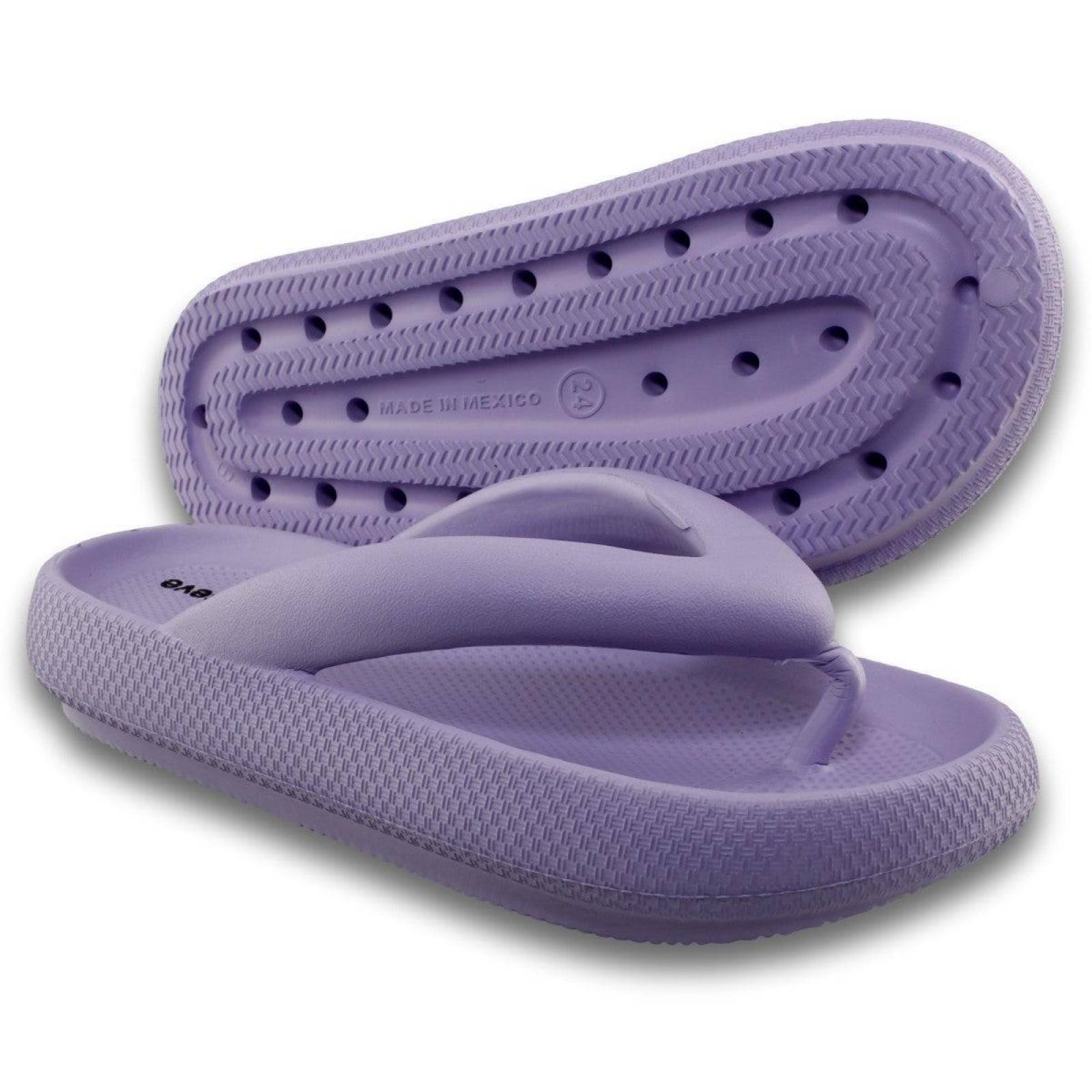 Sandalias Para Mujer De Moda Economica Estilo 0260Pi5 Hule Color Morado 