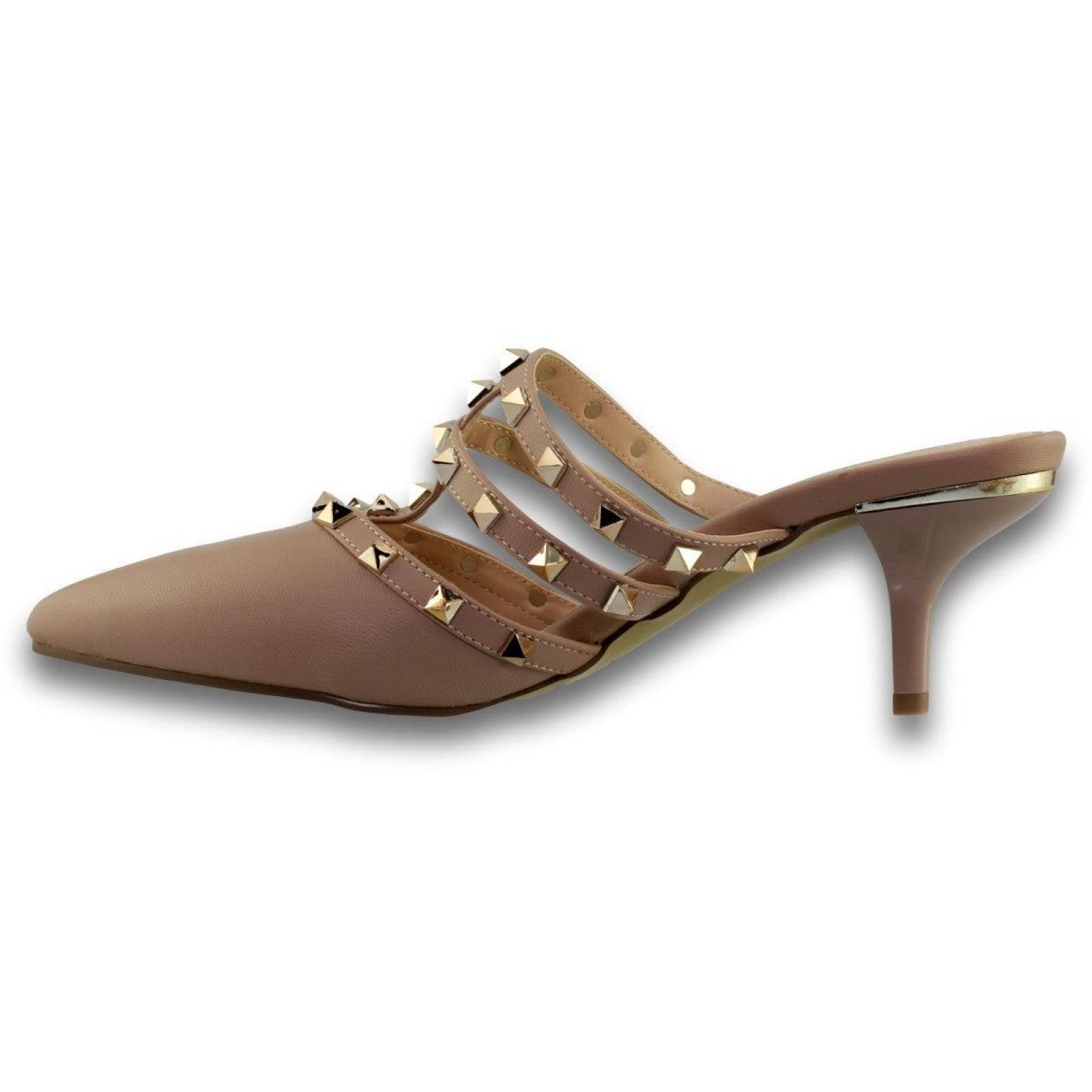 Zapatillas Para Mujer Con Estoperoles Estilo 0852Pi5 Simipiel Color Cabra Maquillaje 