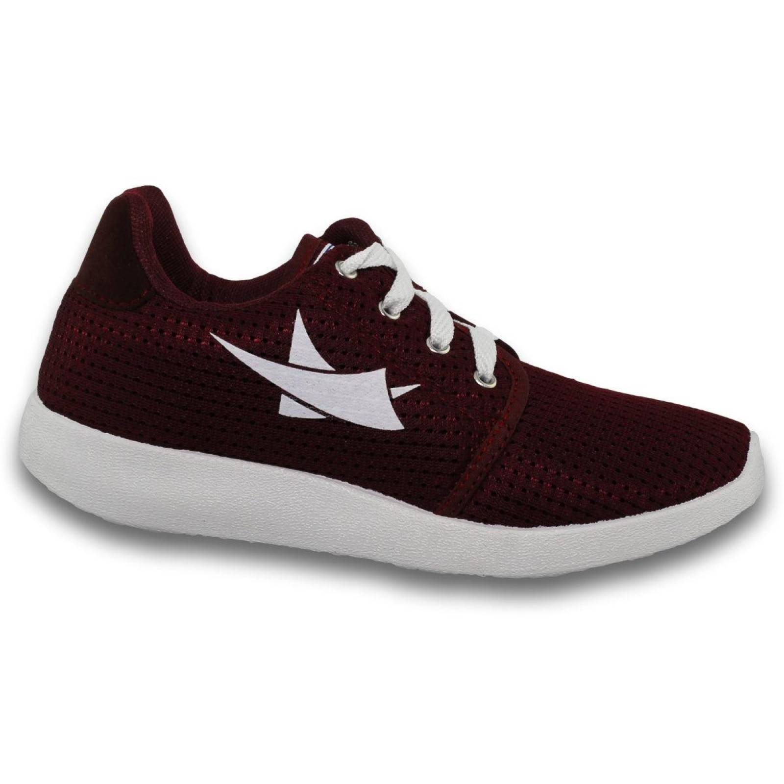 Tenis Deportivos Para Mujer Estilo 0350Al5 Textil Color Vino 
