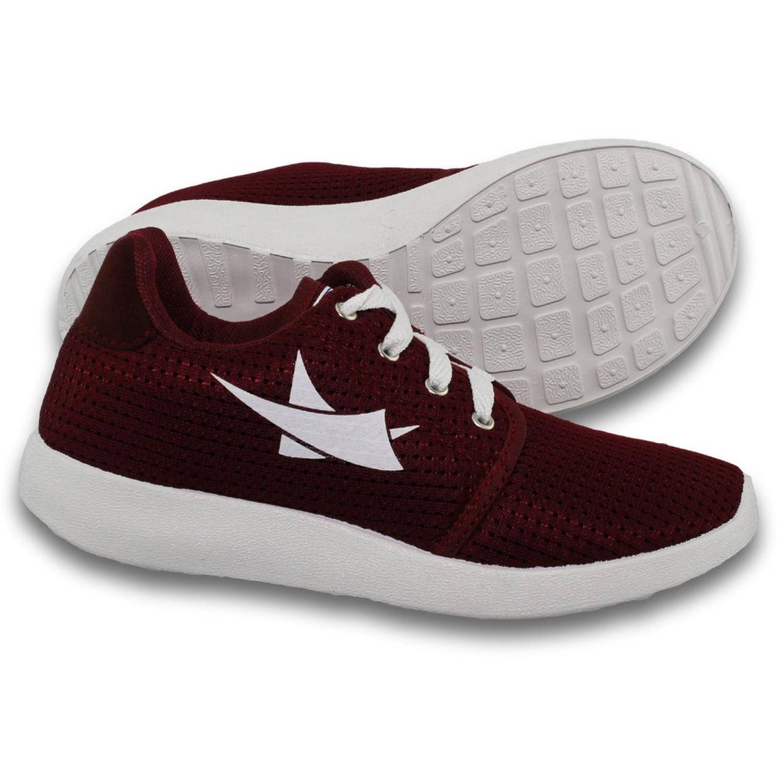 Tenis Deportivos Para Mujer Estilo 0350Al5 Textil Color Vino 