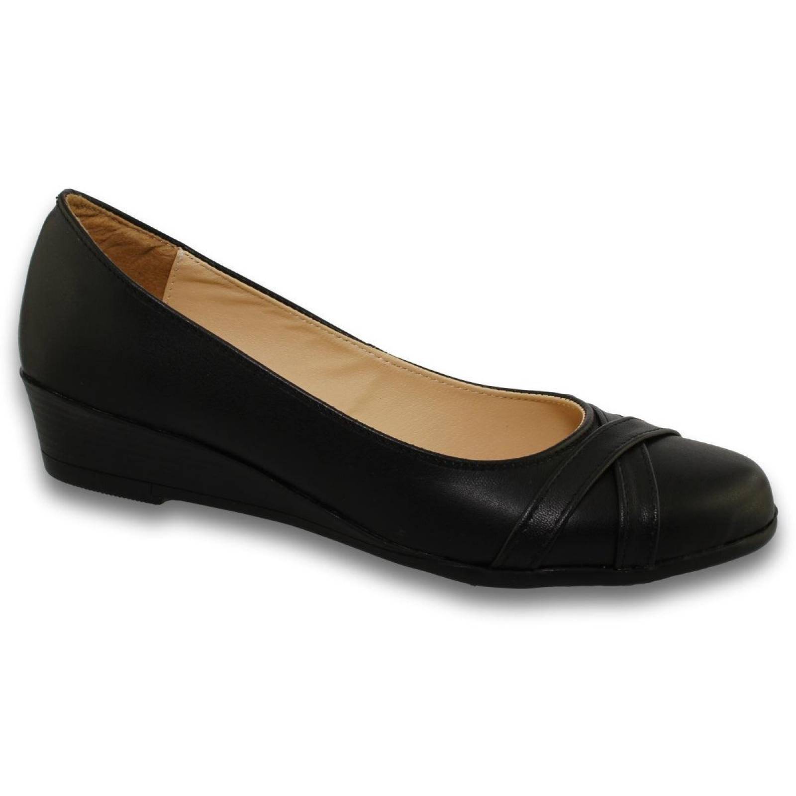 Zapatos Para Niña Escolares Casuales Con Tacon Estilo 2243An5 Simipiel Color Negro 