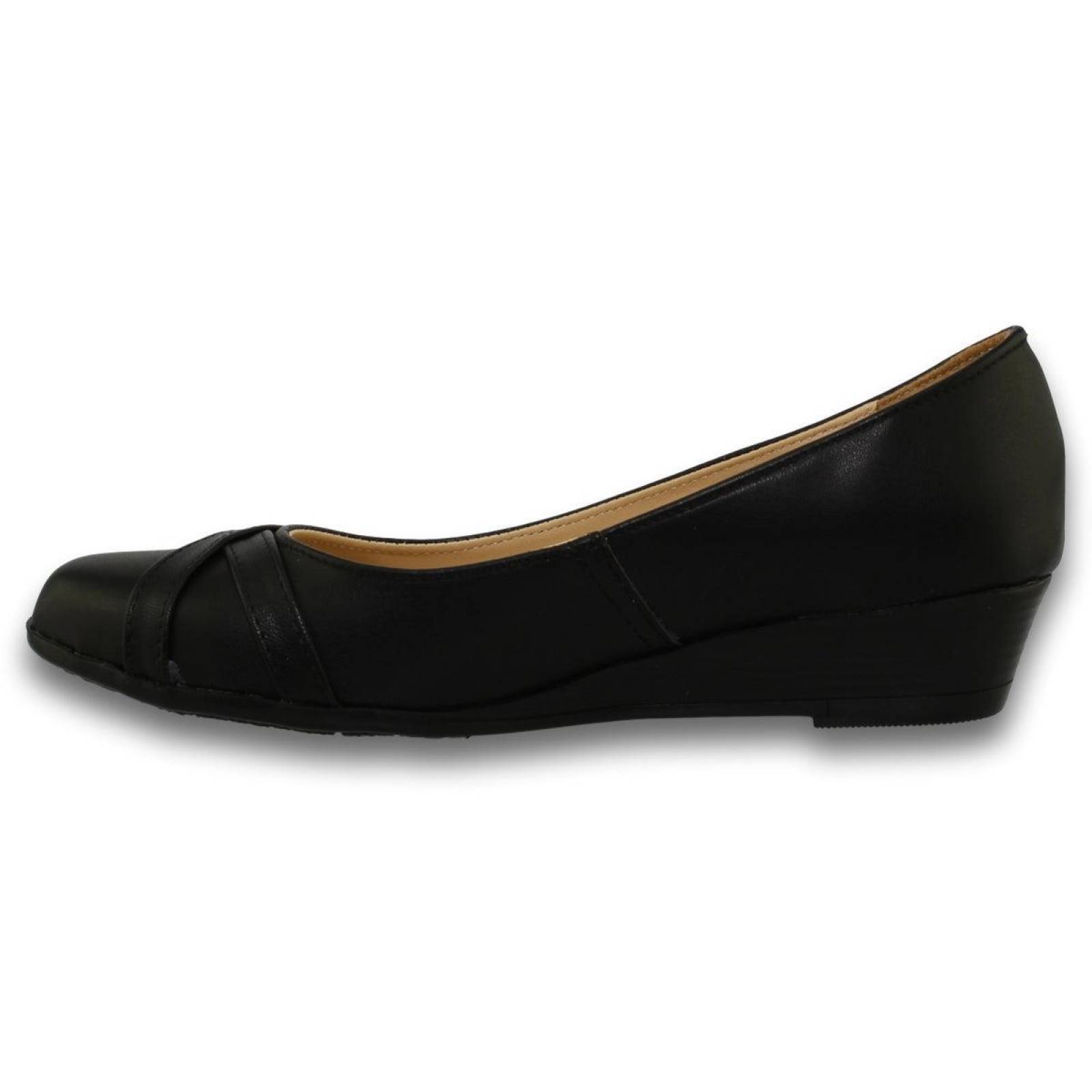 Zapatos Para Niña Escolares Casuales Con Tacon Estilo 2243An5 Simipiel Color Negro 