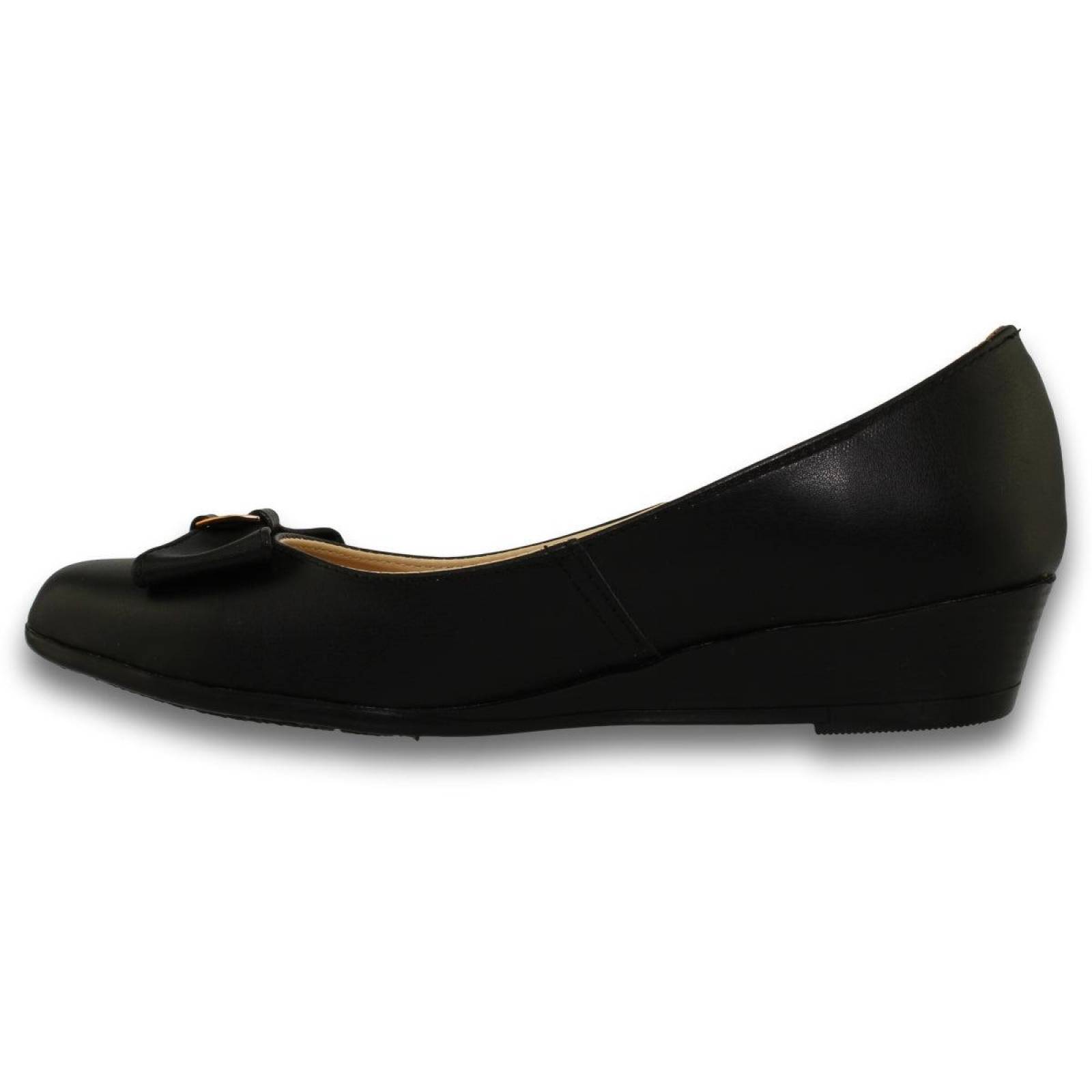 Zapatos Para Niña Escolares Con Tacon Corto Estilo 2245An5  Simipiel Color Negro 