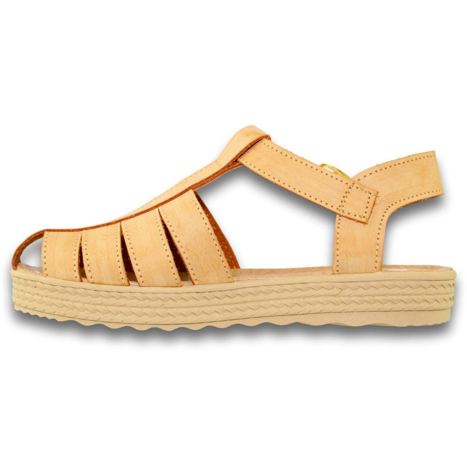 Sandalias Comodas Para Mujer Estilo 0150Be5 Simipiel Color Beige
