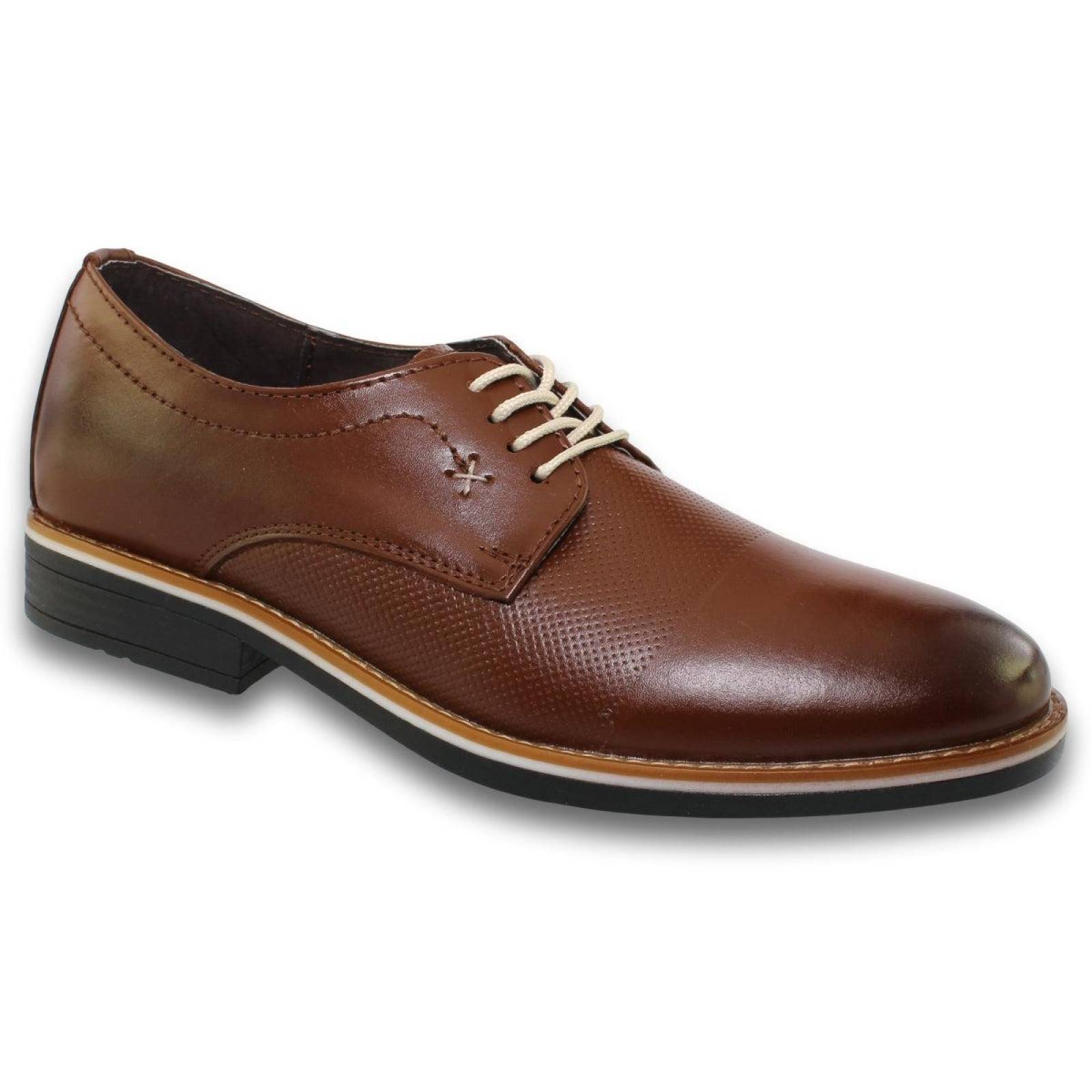 Zapato Casual Para Hombre Estilo 2137Ja7 Piel Color Cafe 