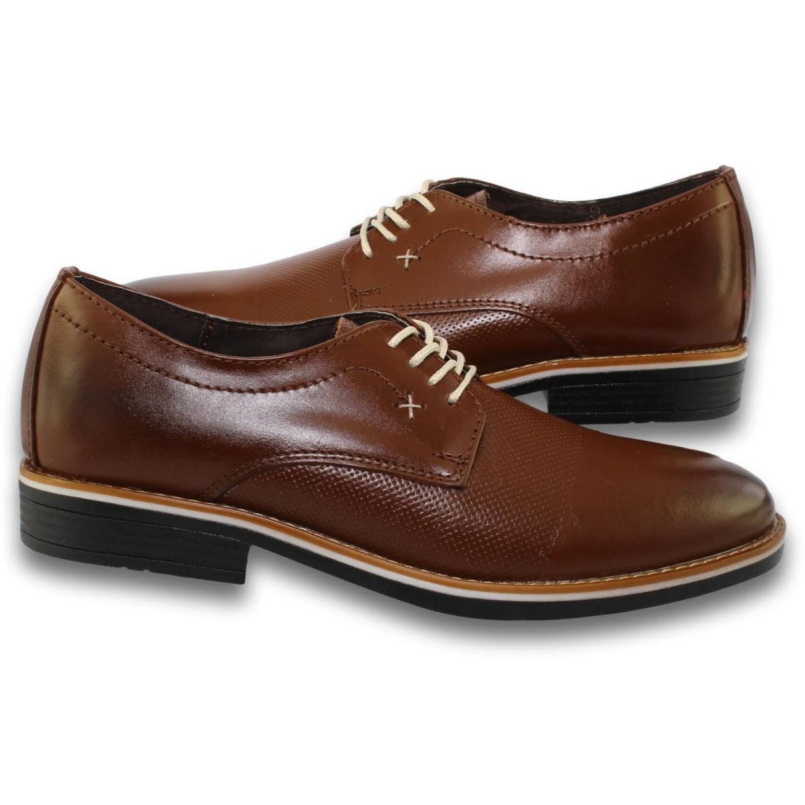 Zapato Casual Para Hombre Estilo 2137Ja7 Piel Color Cafe 